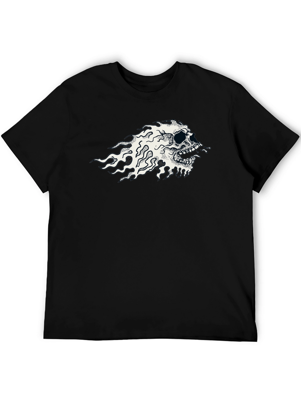 Flaming Skull Graphic Black T-Shirt