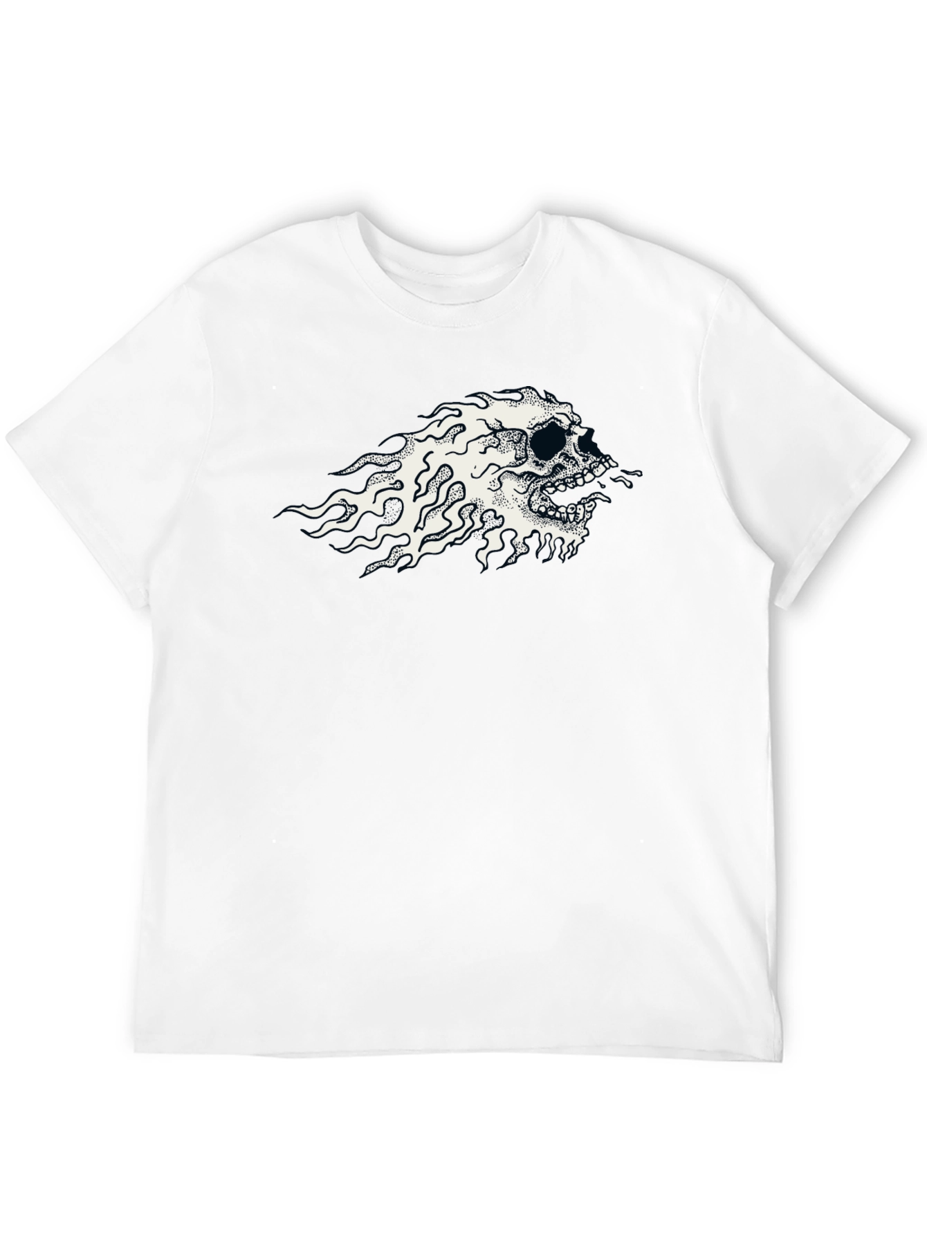 Flaming Skull Graphic Black T-Shirt