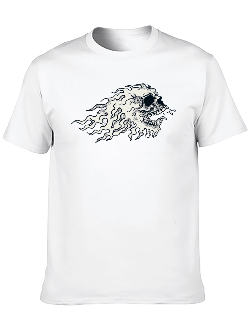Flaming Skull Graphic Black T-Shirt