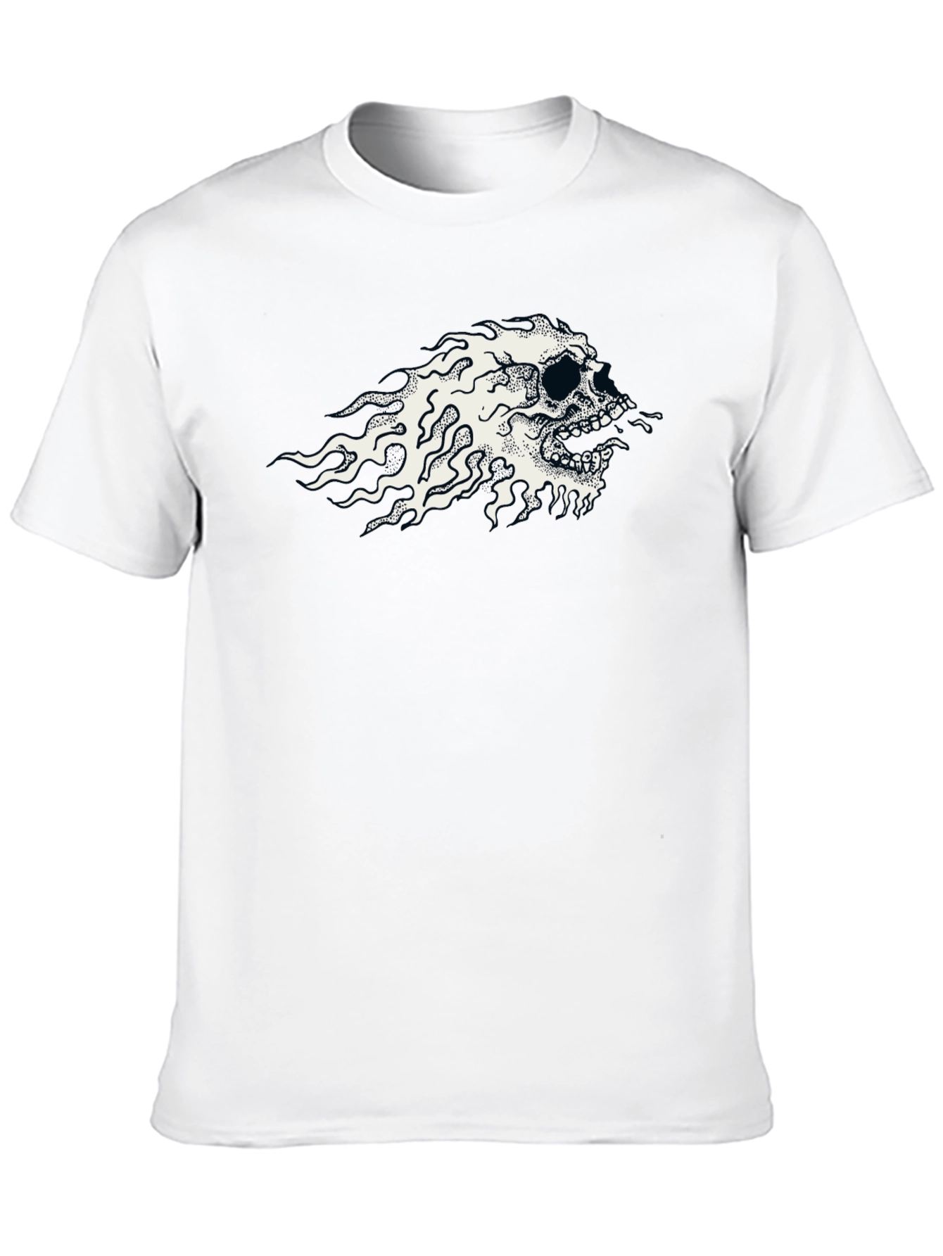 Flaming Skull Graphic Black T-Shirt