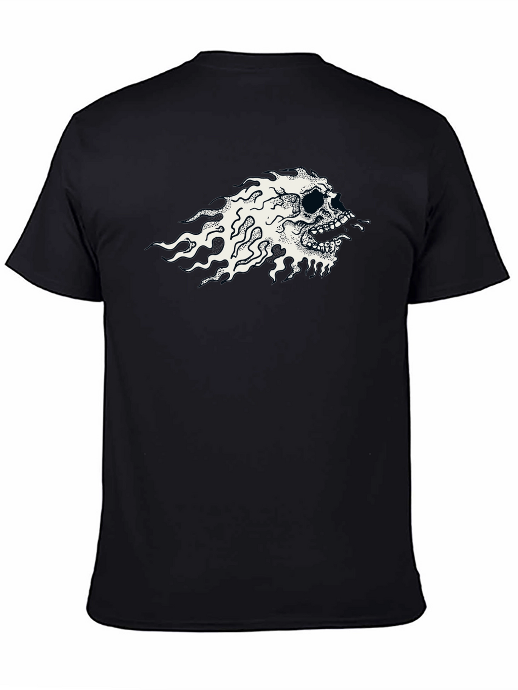 Flaming Skull Graphic Black T-Shirt