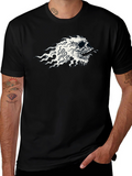 Flaming Skull Graphic Black T-Shirt