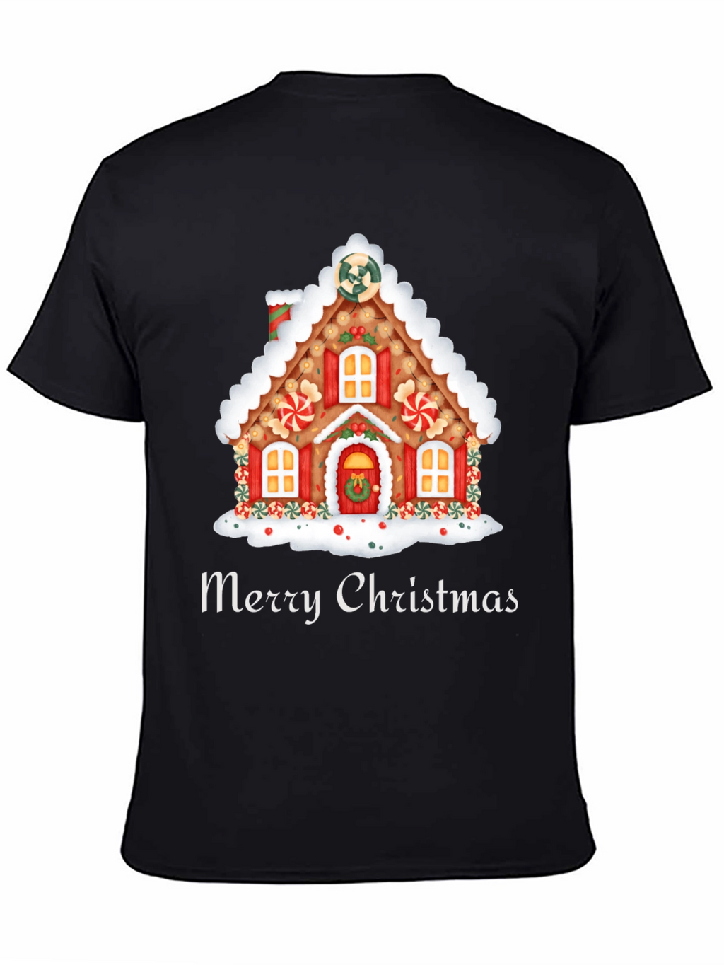 Festive Merry Christmas Gingerbread House T-Shirt