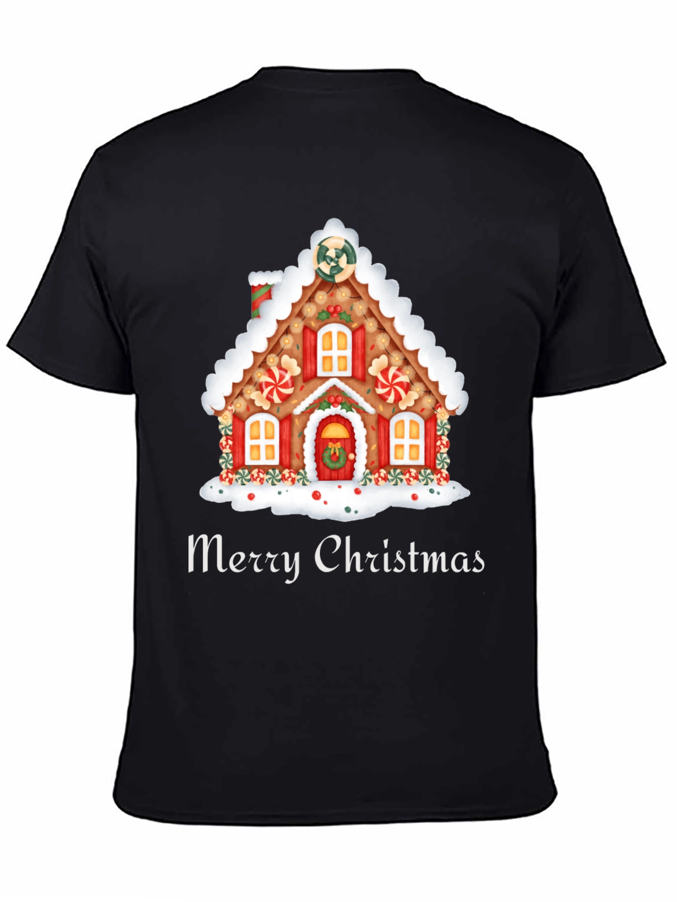 Festive Merry Christmas Gingerbread House T-Shirt