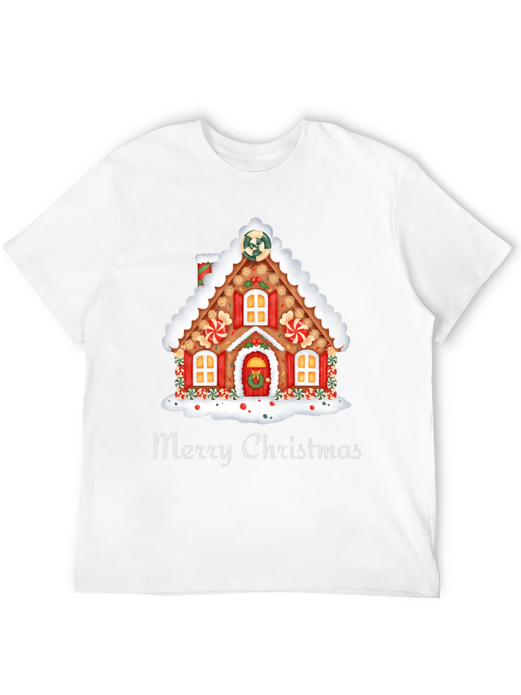 Festive Merry Christmas Gingerbread House T-Shirt