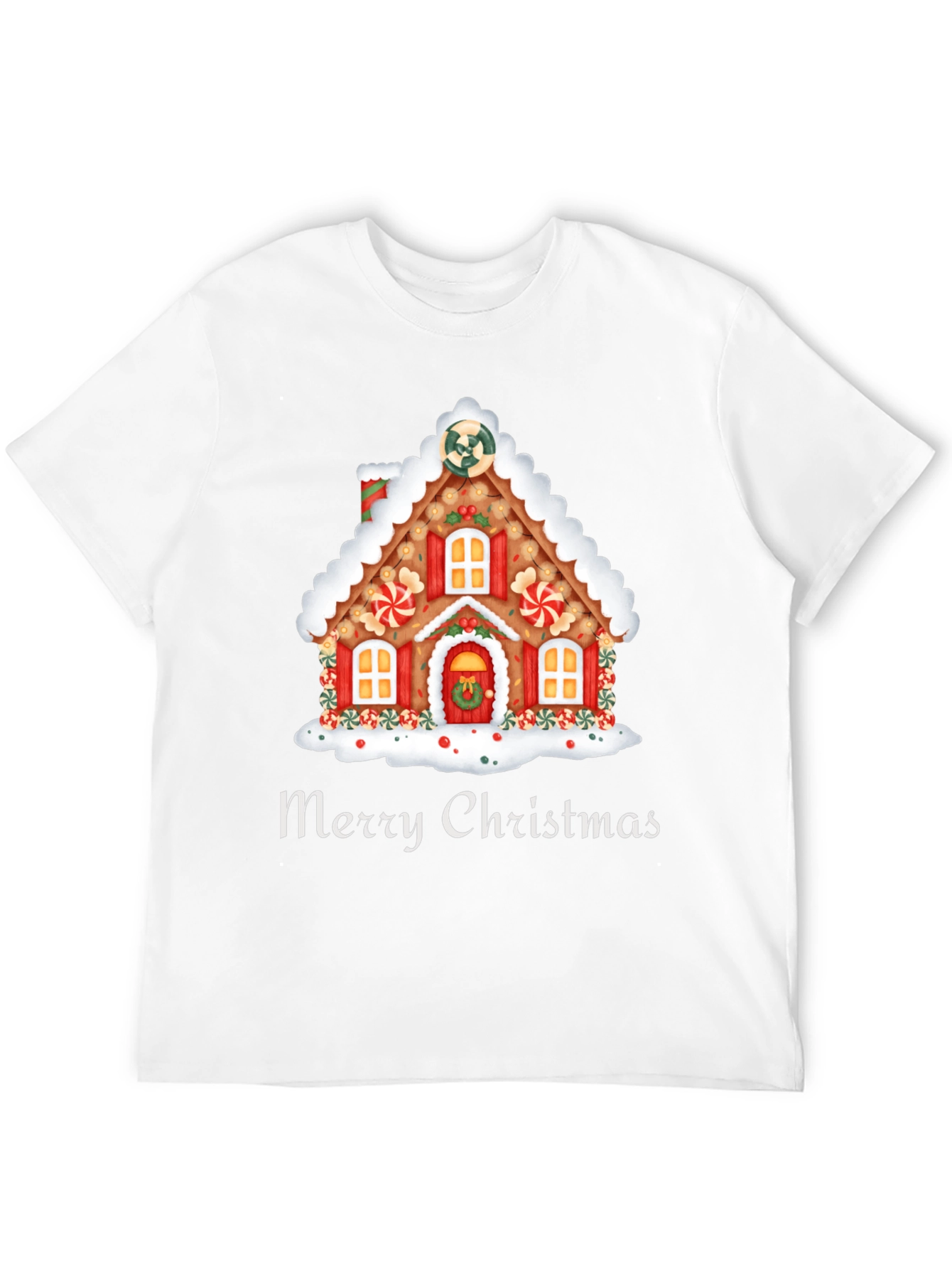 Festive Merry Christmas Gingerbread House T-Shirt