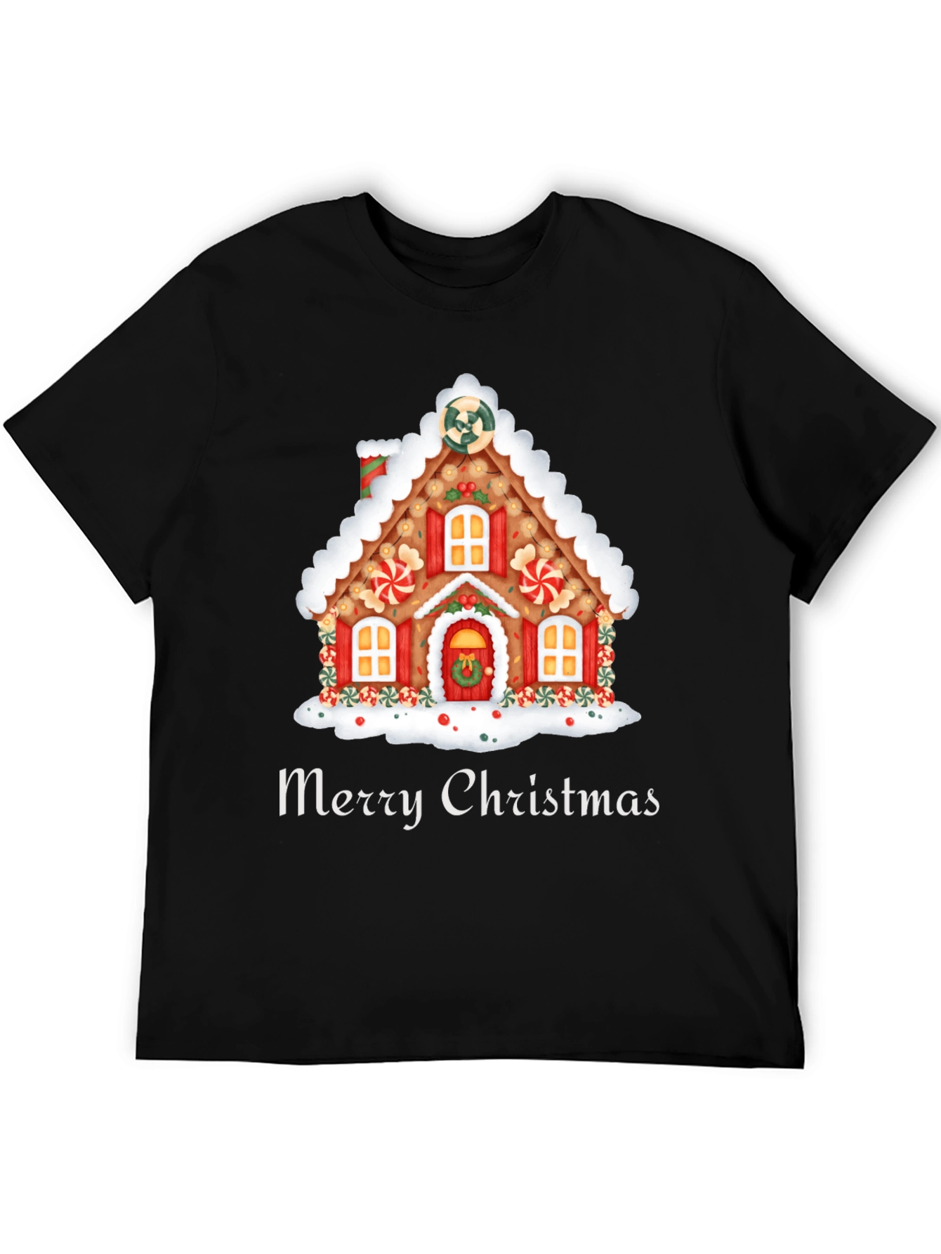 Festive Merry Christmas Gingerbread House T-Shirt