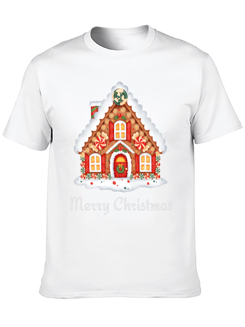 Festive Merry Christmas Gingerbread House T-Shirt