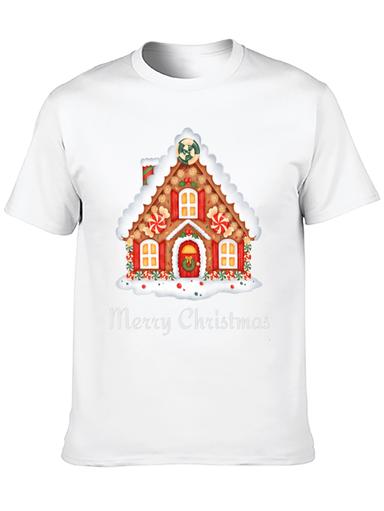 Festive Merry Christmas Gingerbread House T-Shirt