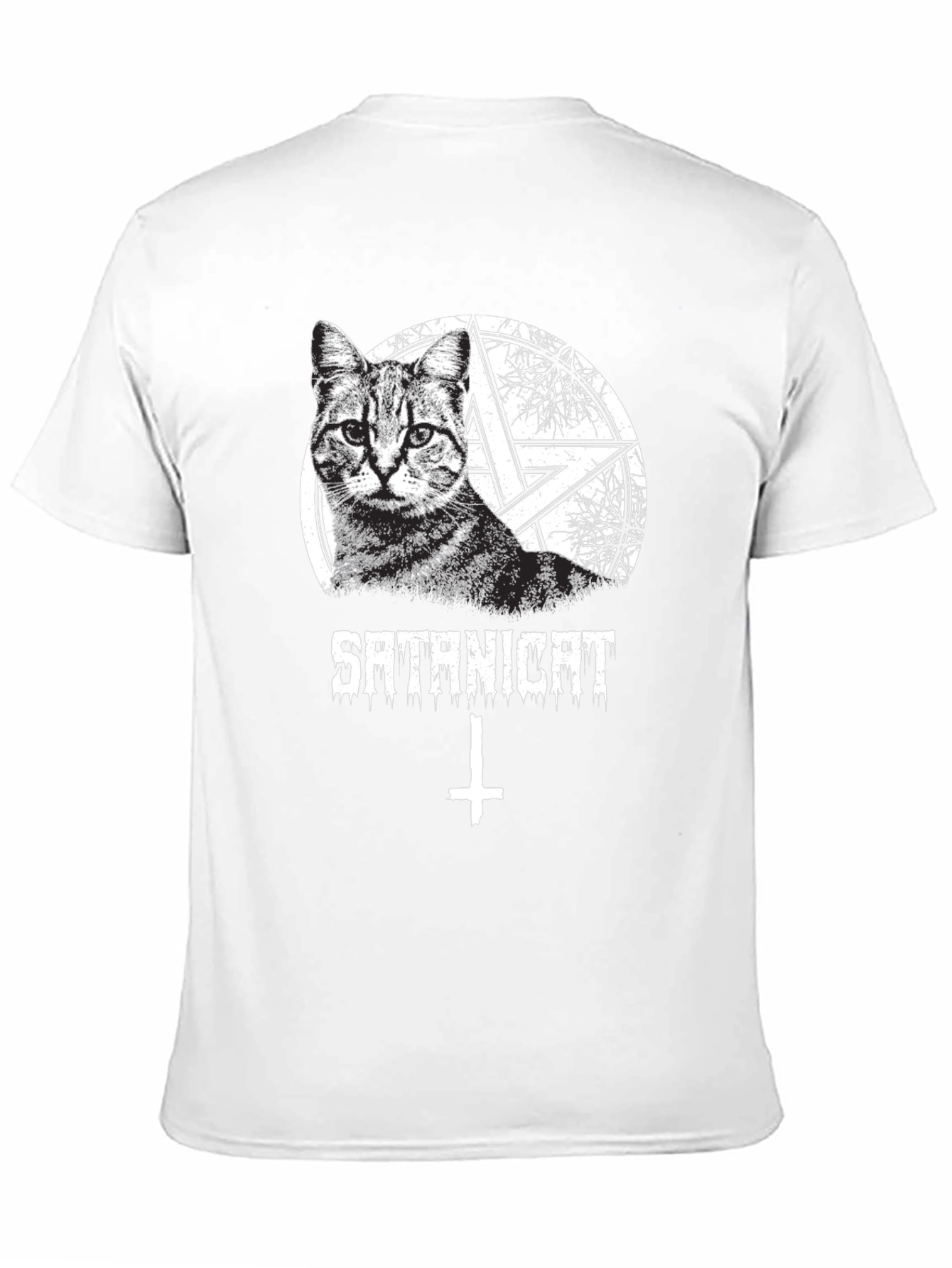 Satanicat Graphic Tee - Mens Black Cotton T-Shirt