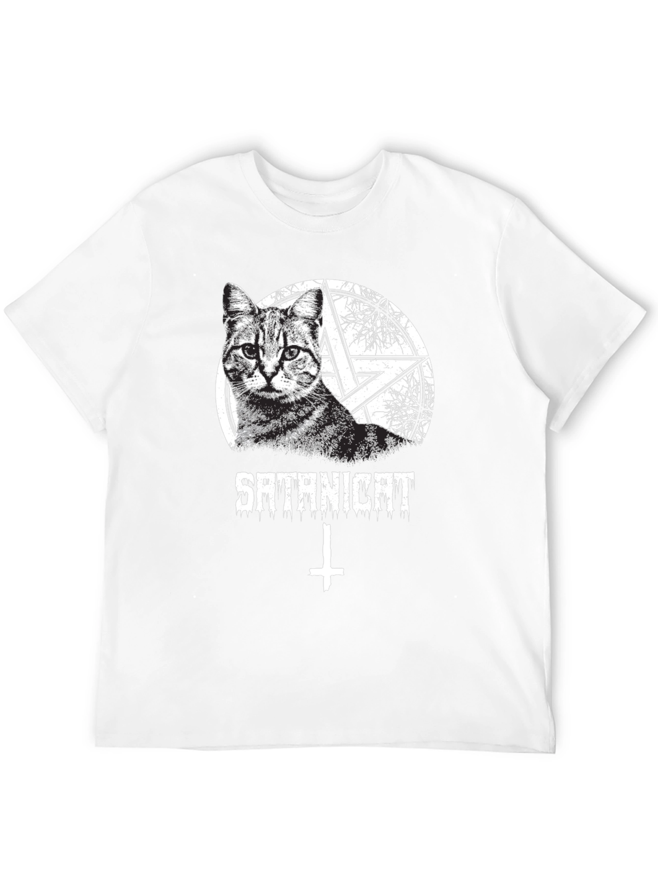 Satanicat Graphic Tee - Mens Black Cotton T-Shirt