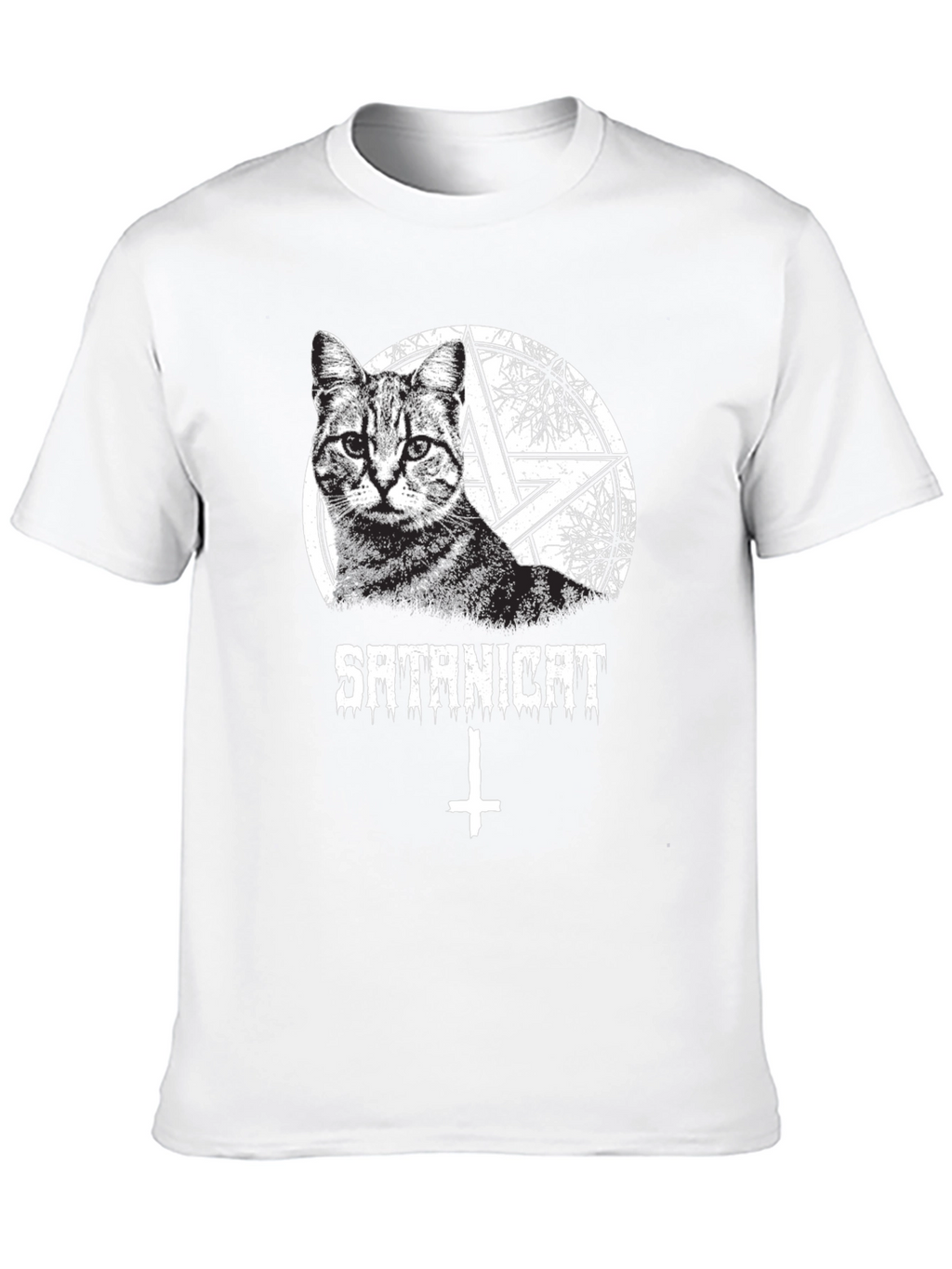 Satanicat Graphic Tee - Mens Black Cotton T-Shirt