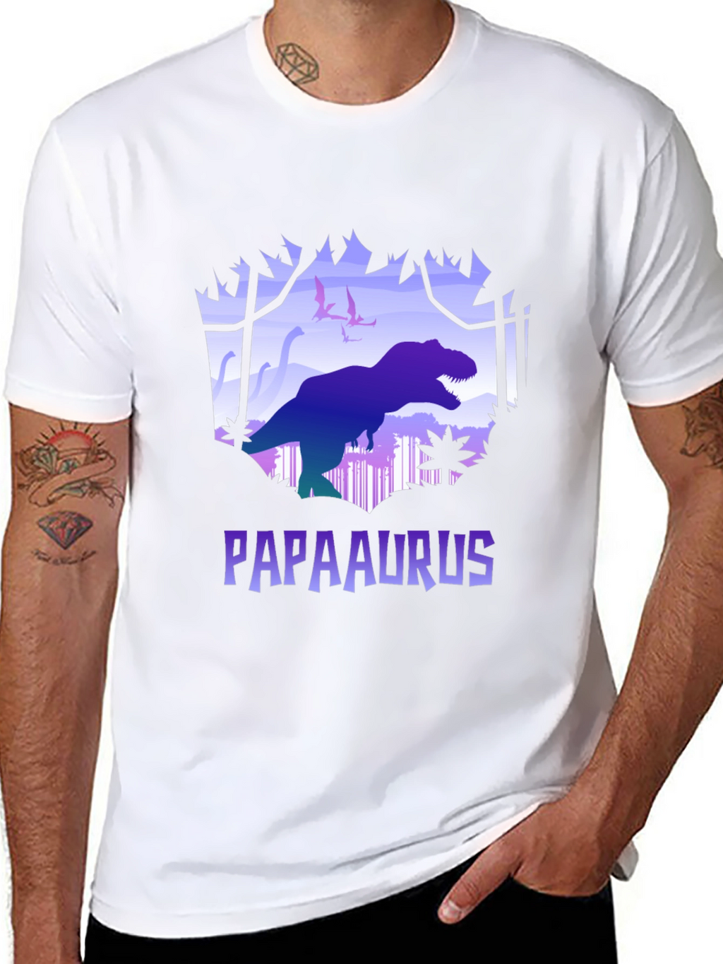 Papaaurus Dinosaur Graphic T-Shirt
