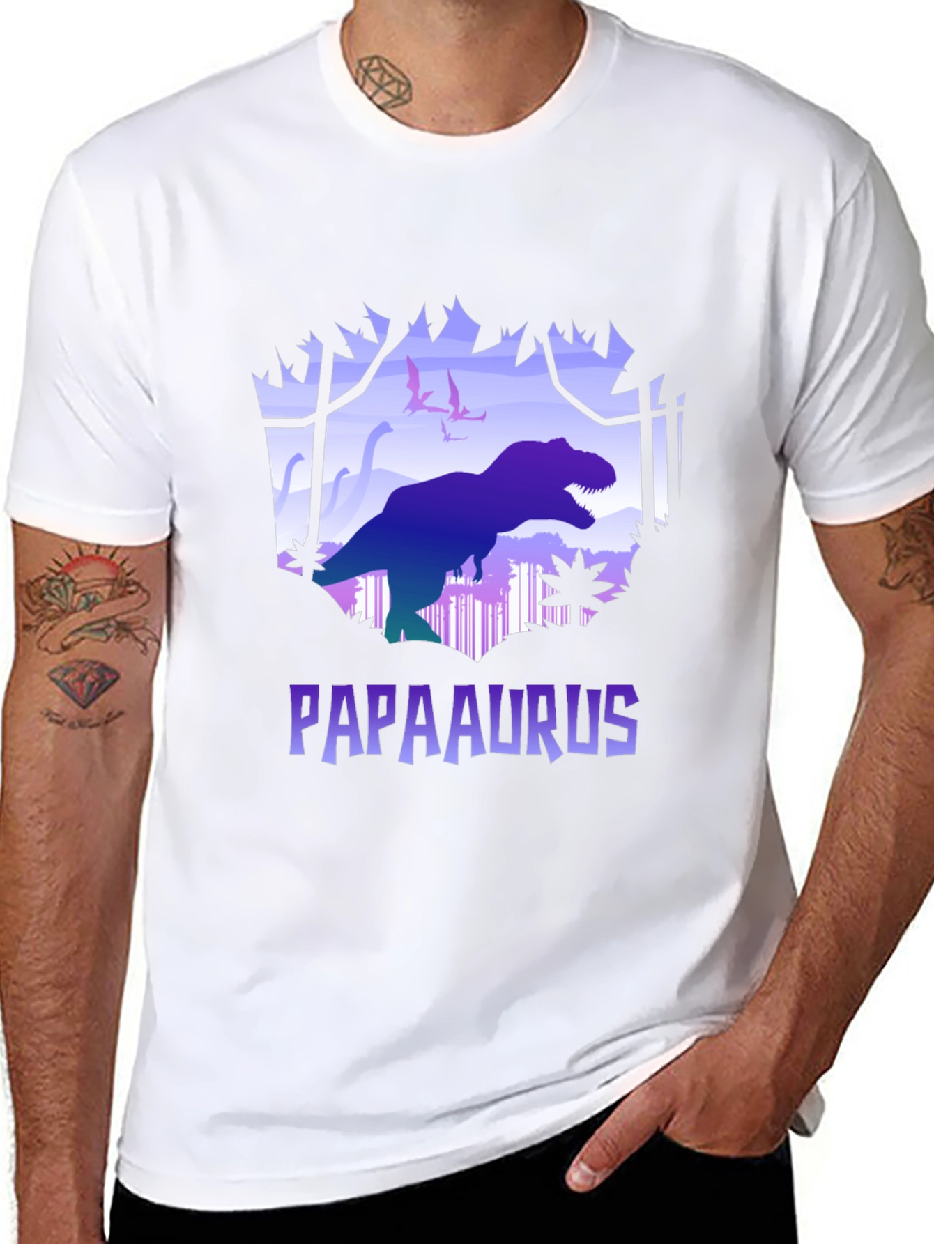 Papaaurus Dinosaur Graphic T-Shirt