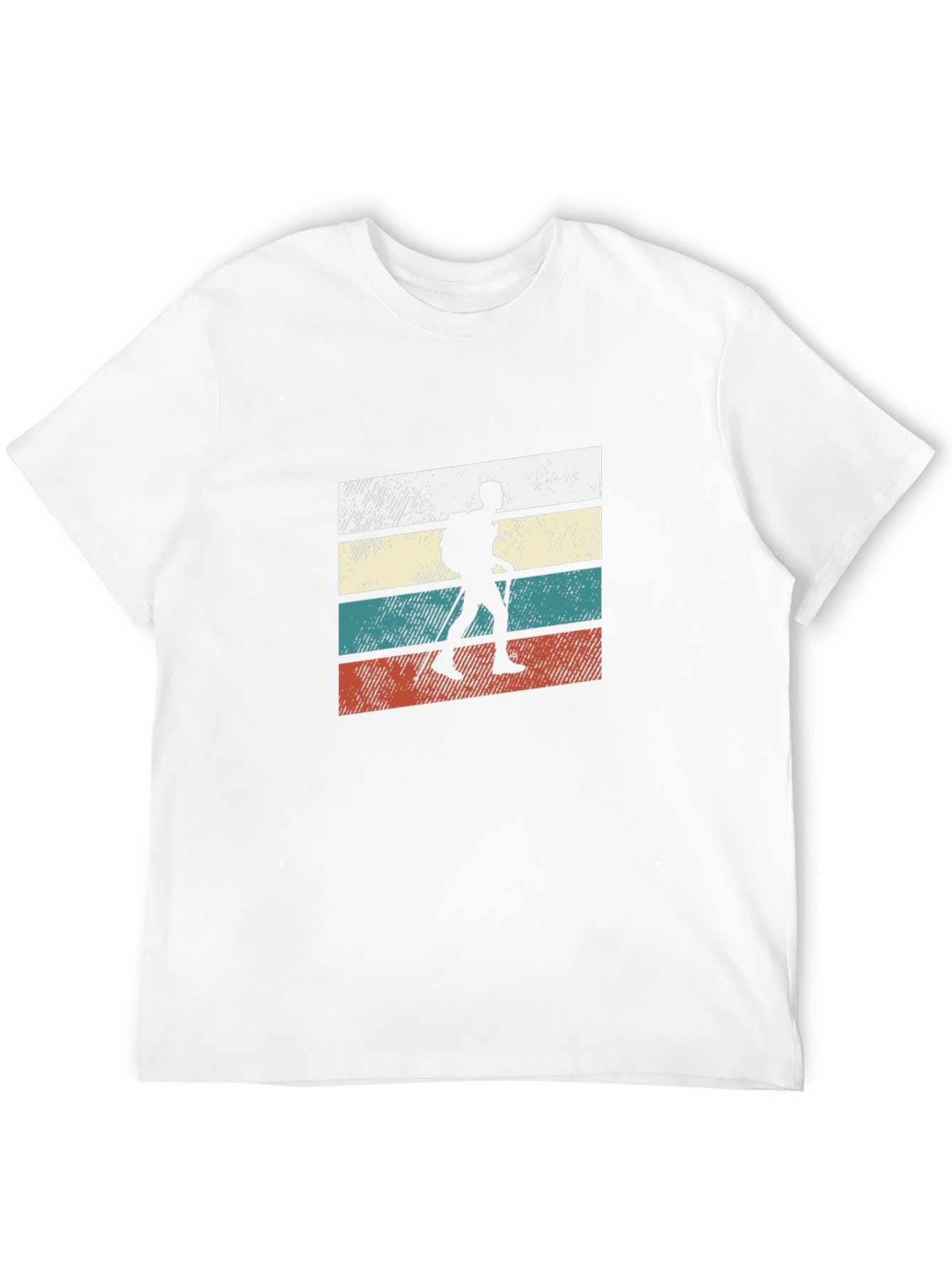 Retro Hiker Silhouette T-Shirt - Black