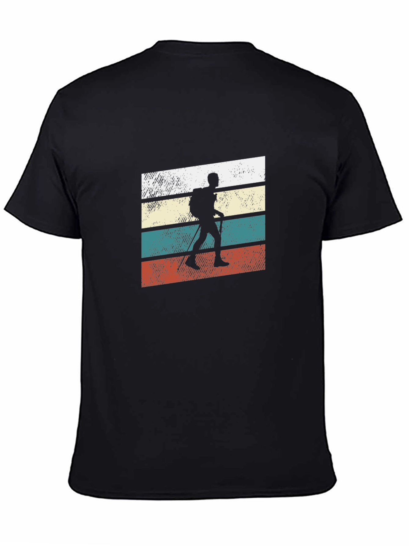 Retro Hiker Silhouette T-Shirt - Black