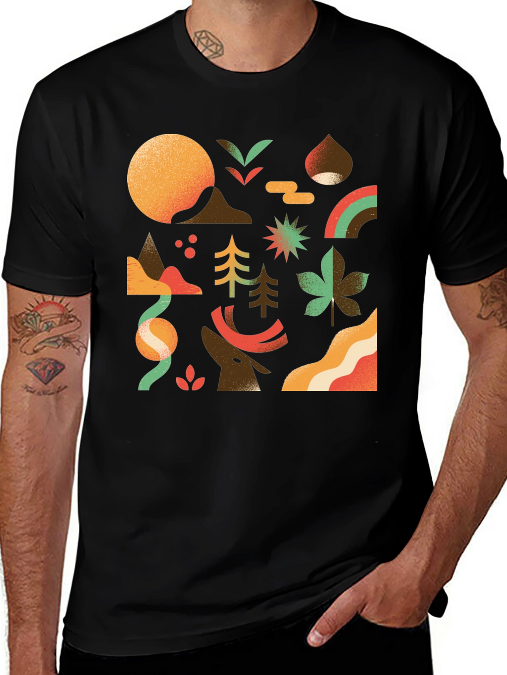 Abstract Nature Graphic Tee - Stylish Comfort