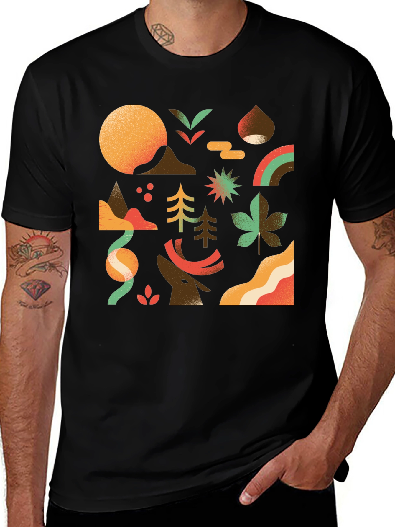 Abstract Nature Graphic Tee - Stylish Comfort