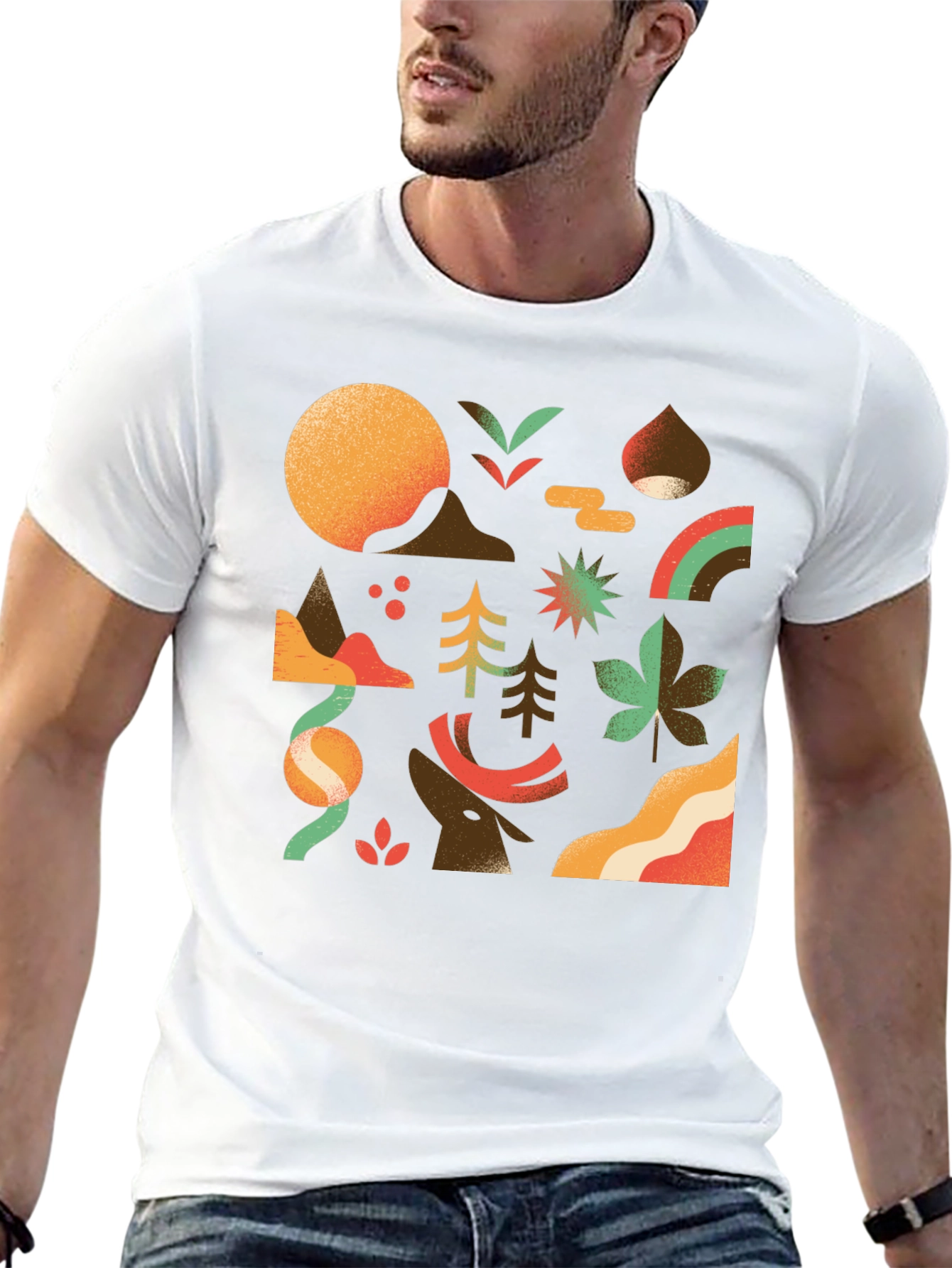 Abstract Nature Graphic Tee - Stylish Comfort