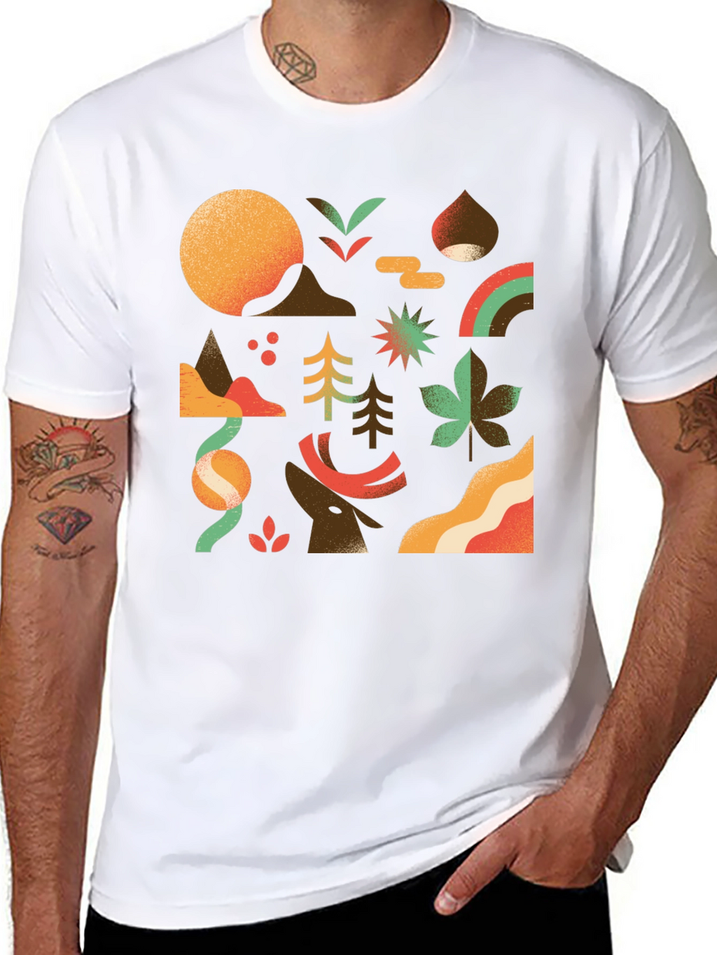 Abstract Nature Graphic Tee - Stylish Comfort