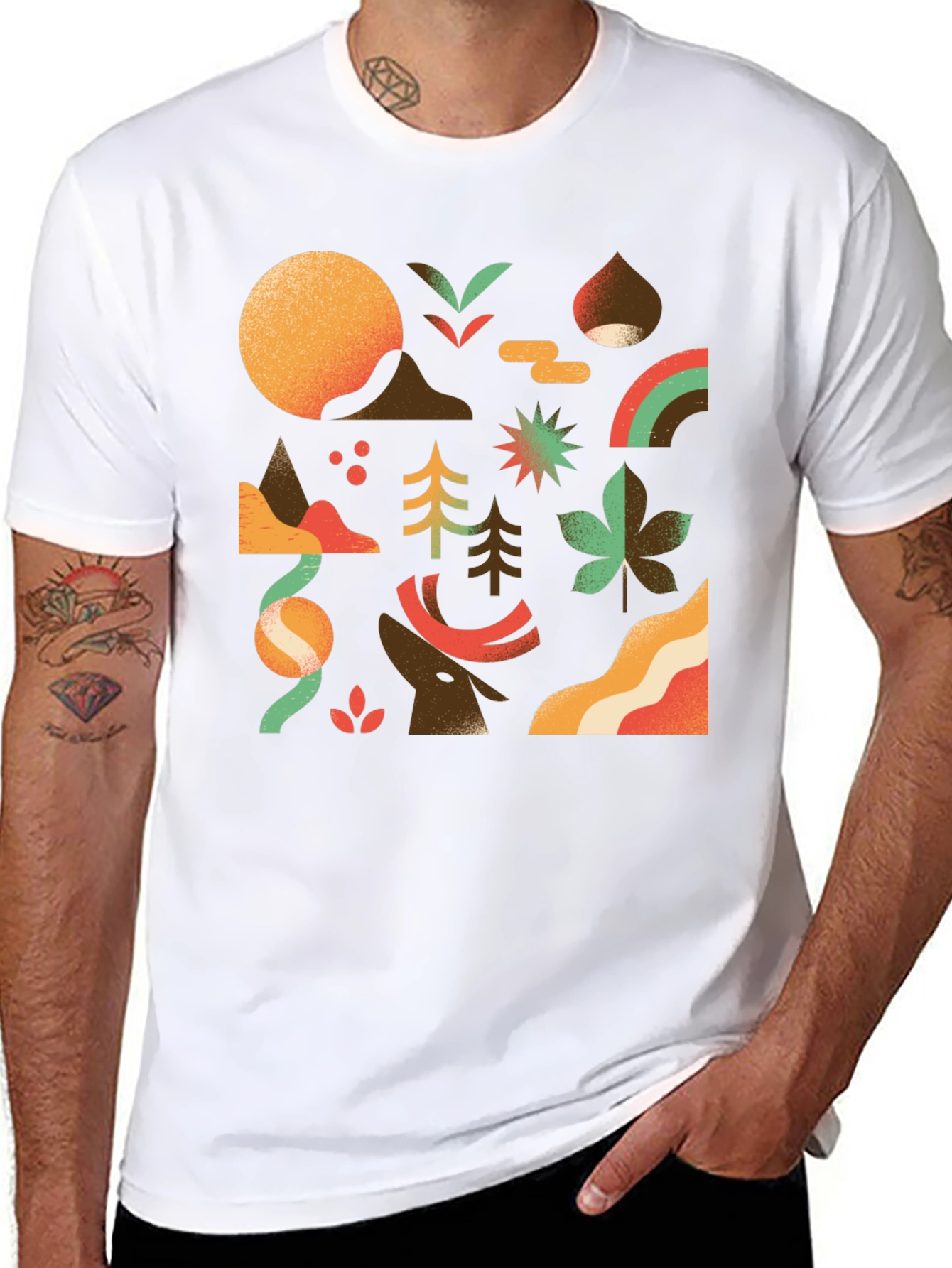Abstract Nature Graphic Tee - Stylish Comfort