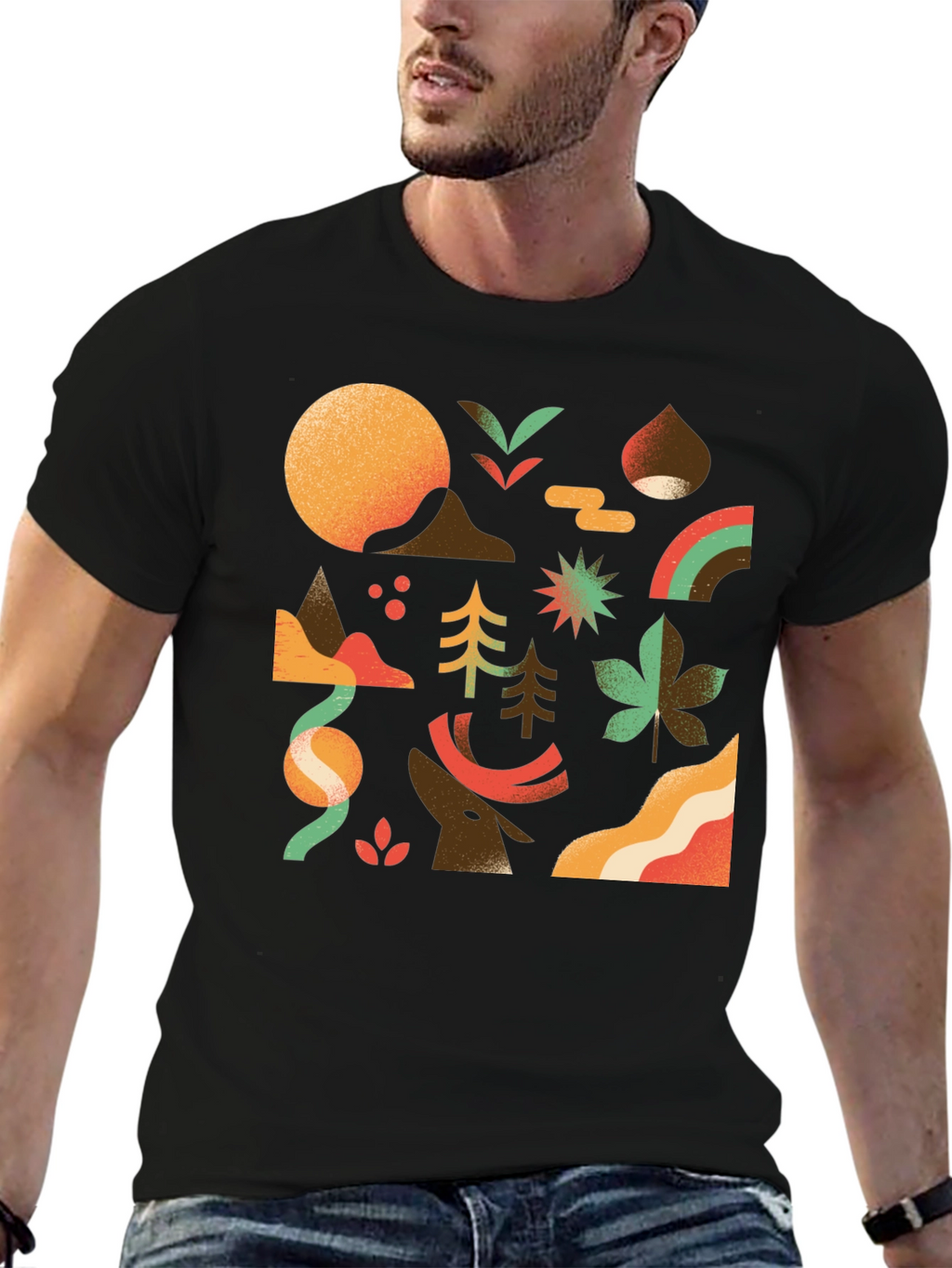 Abstract Nature Graphic Tee - Stylish Comfort