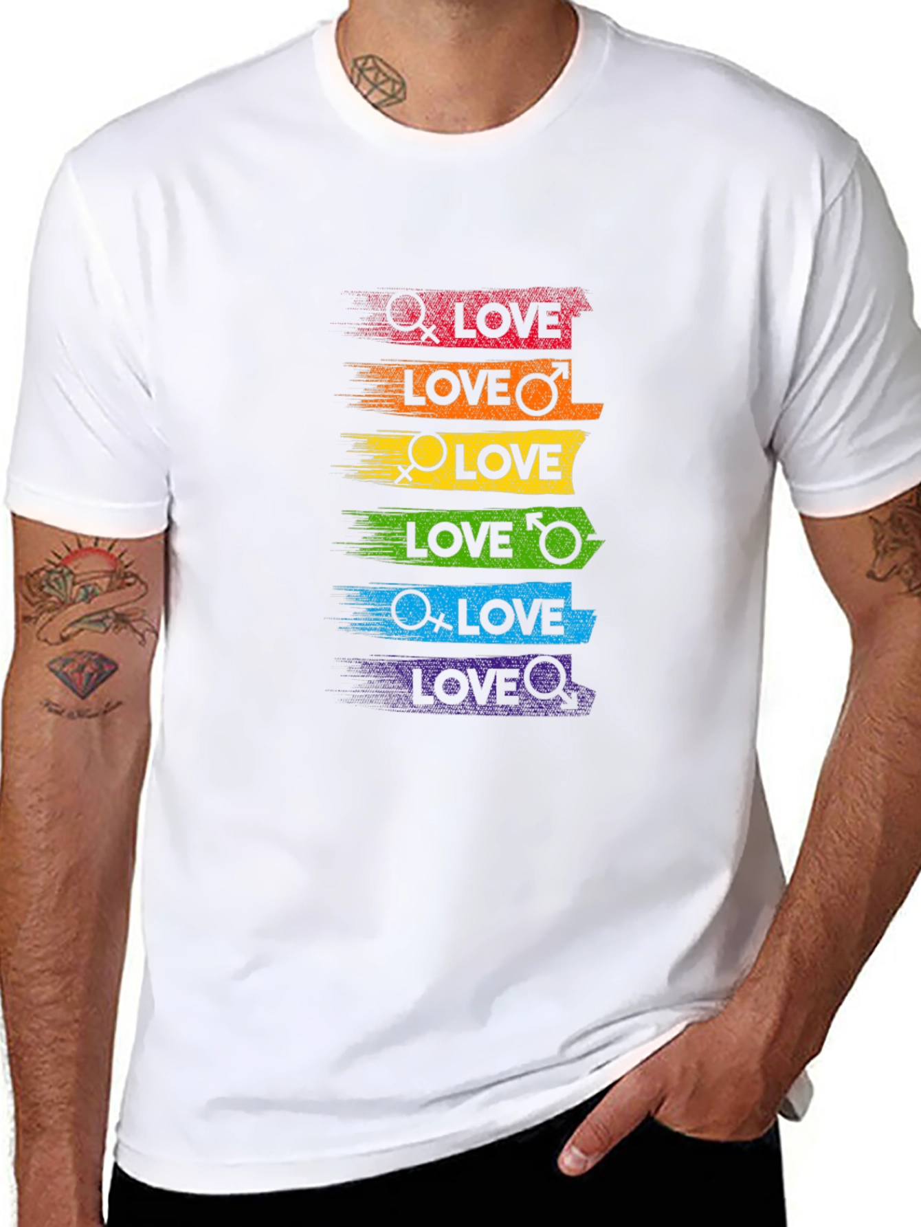 Pride Love T-Shirt - Rainbow LGBT Equality Tee