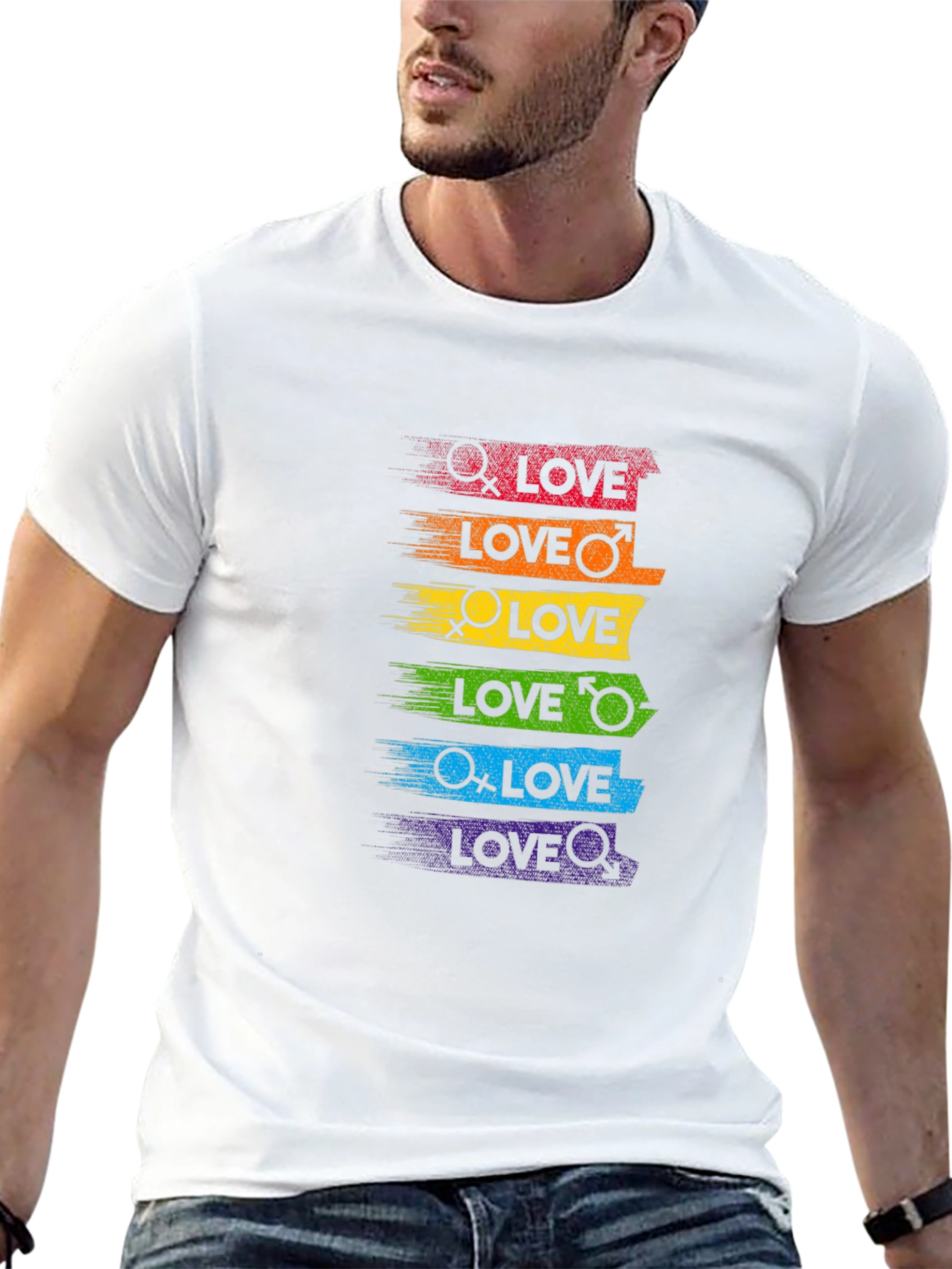 Pride Love T-Shirt - Rainbow LGBT Equality Tee