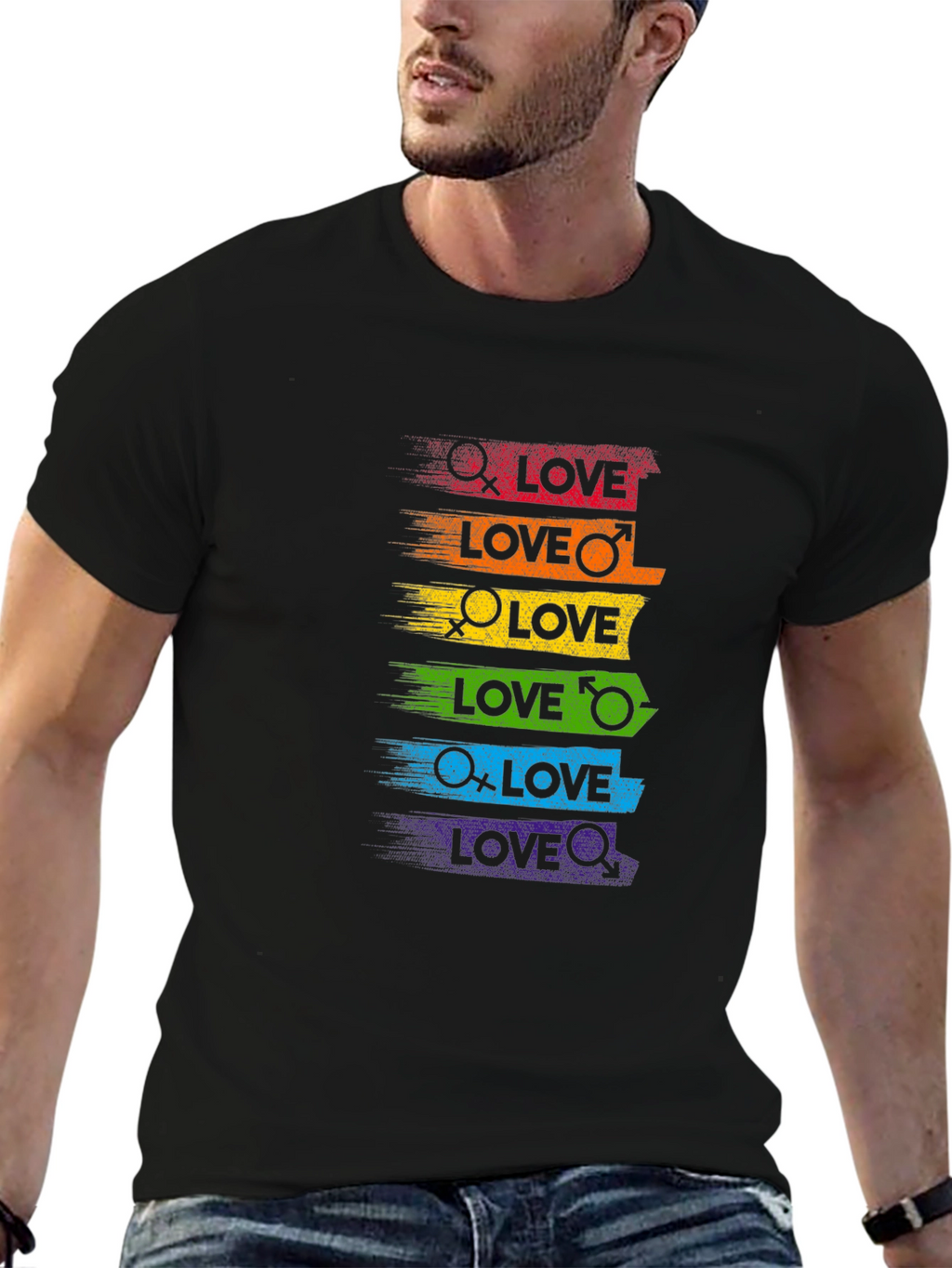 Pride Love T-Shirt - Rainbow LGBT Equality Tee