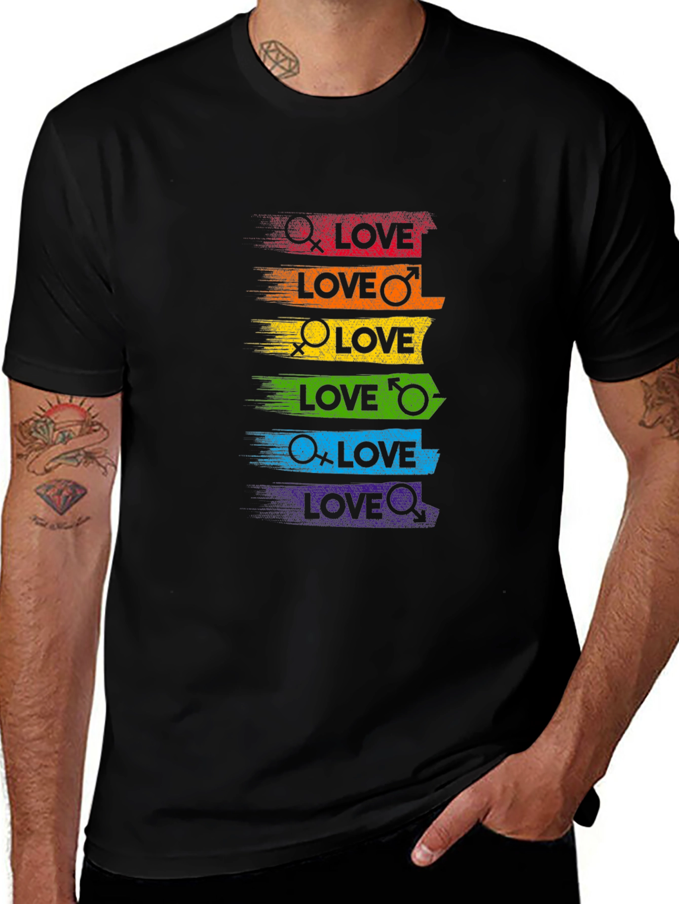 Pride Love T-Shirt - Rainbow LGBT Equality Tee