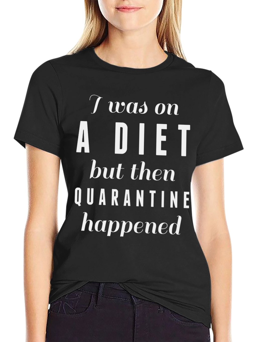 Funny Quarantine Diet T-Shirt - Black