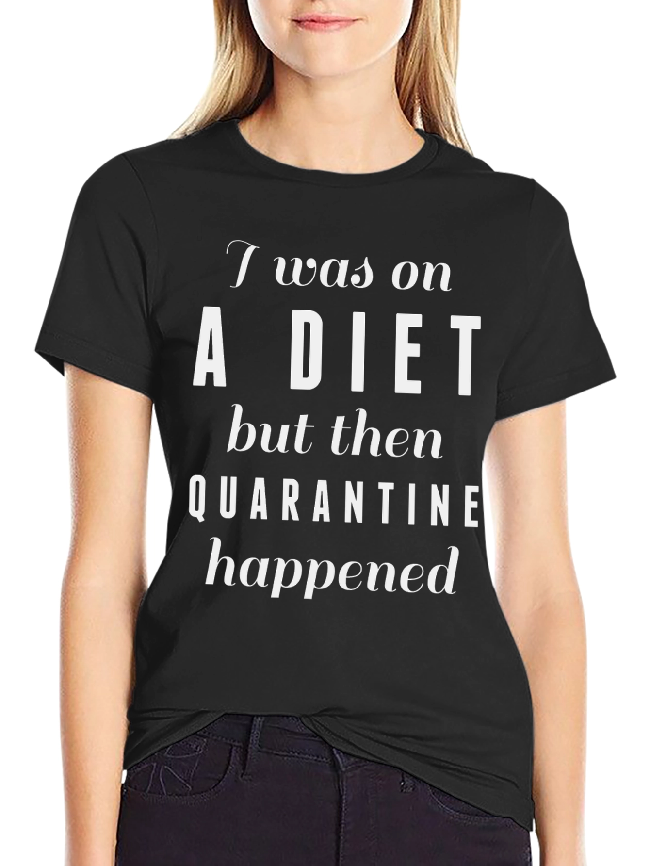 Funny Quarantine Diet T-Shirt - Black