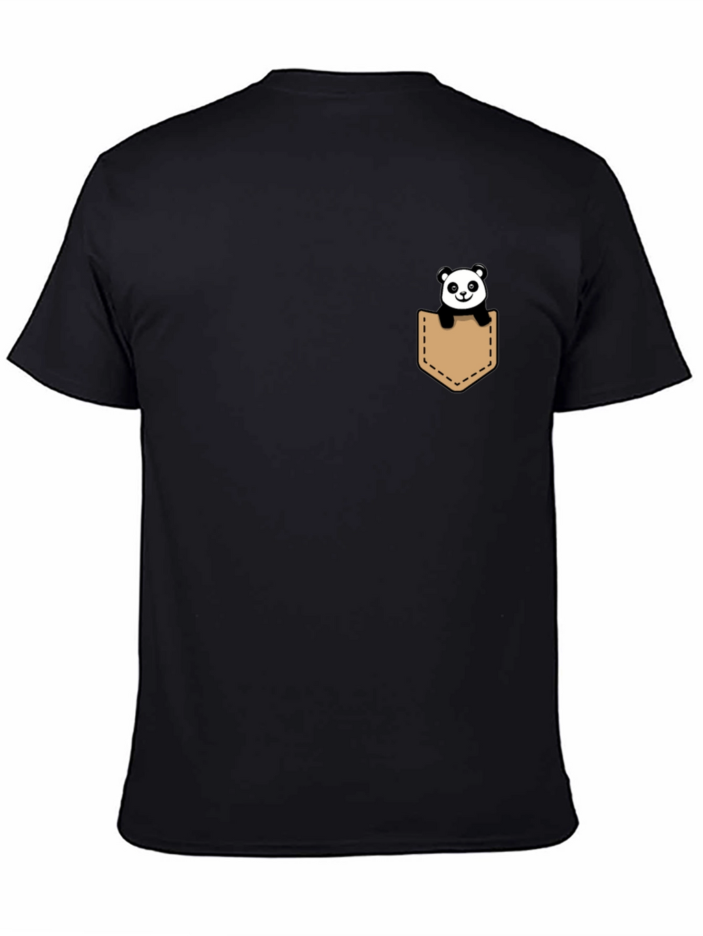 Panda Pocket Tee - Cute & Casual Black T-Shirt