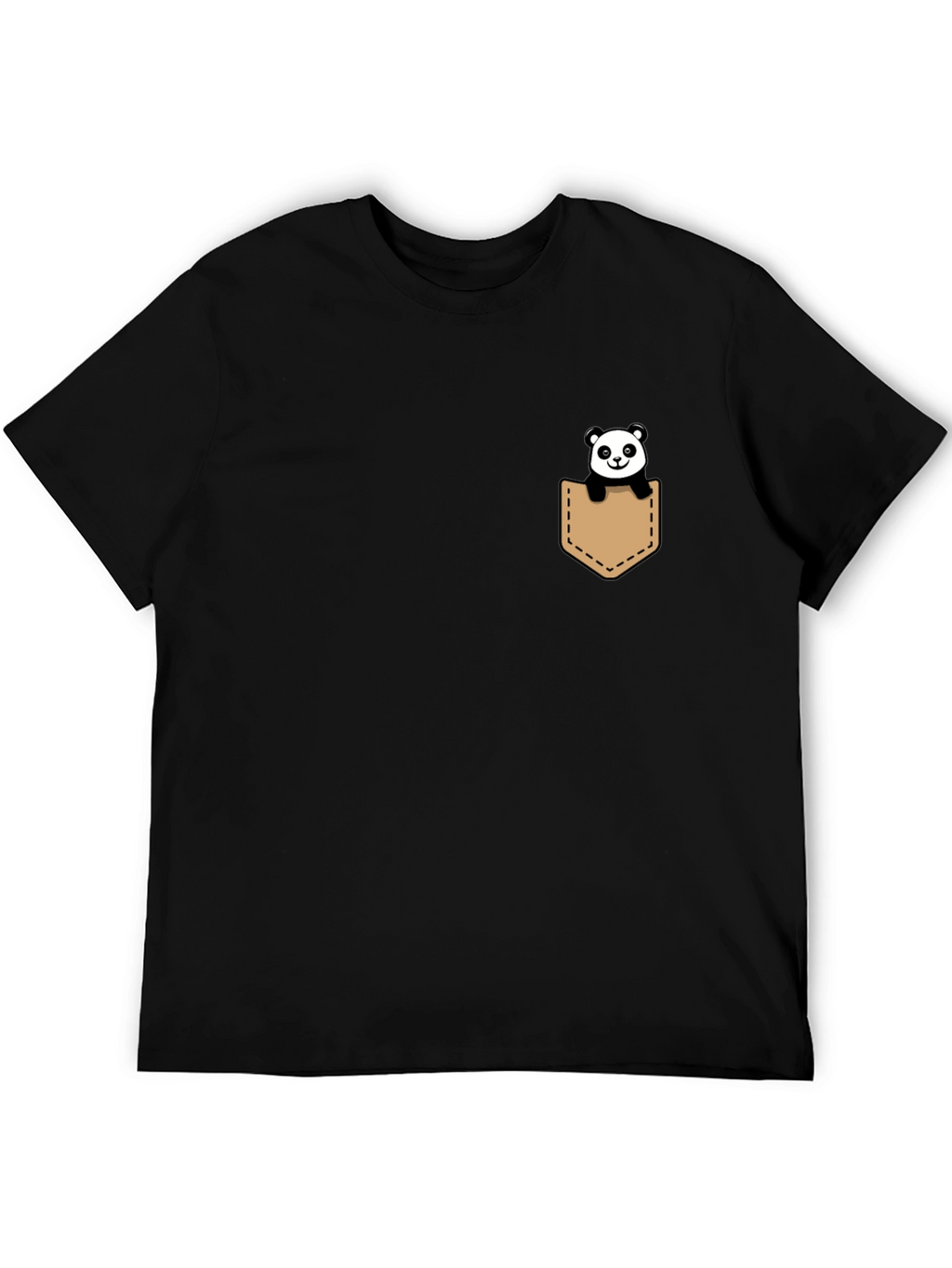 Panda Pocket Tee - Cute & Casual Black T-Shirt