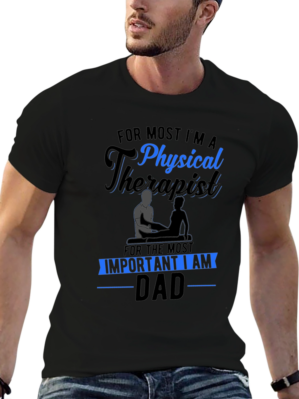 Physical Therapist Dad T-Shirt - Black