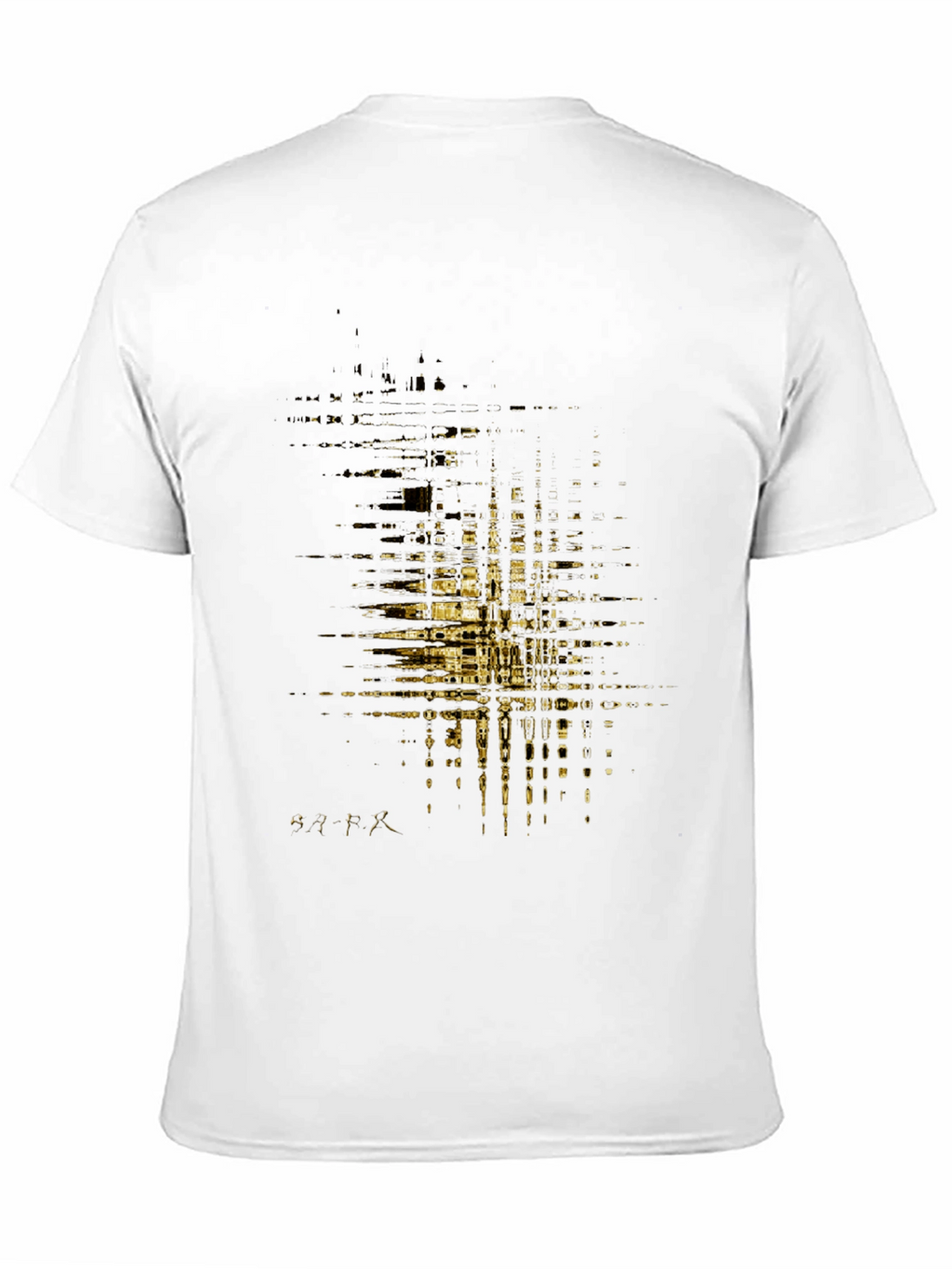 Abstract Gold Pattern Mens Black T-Shirt