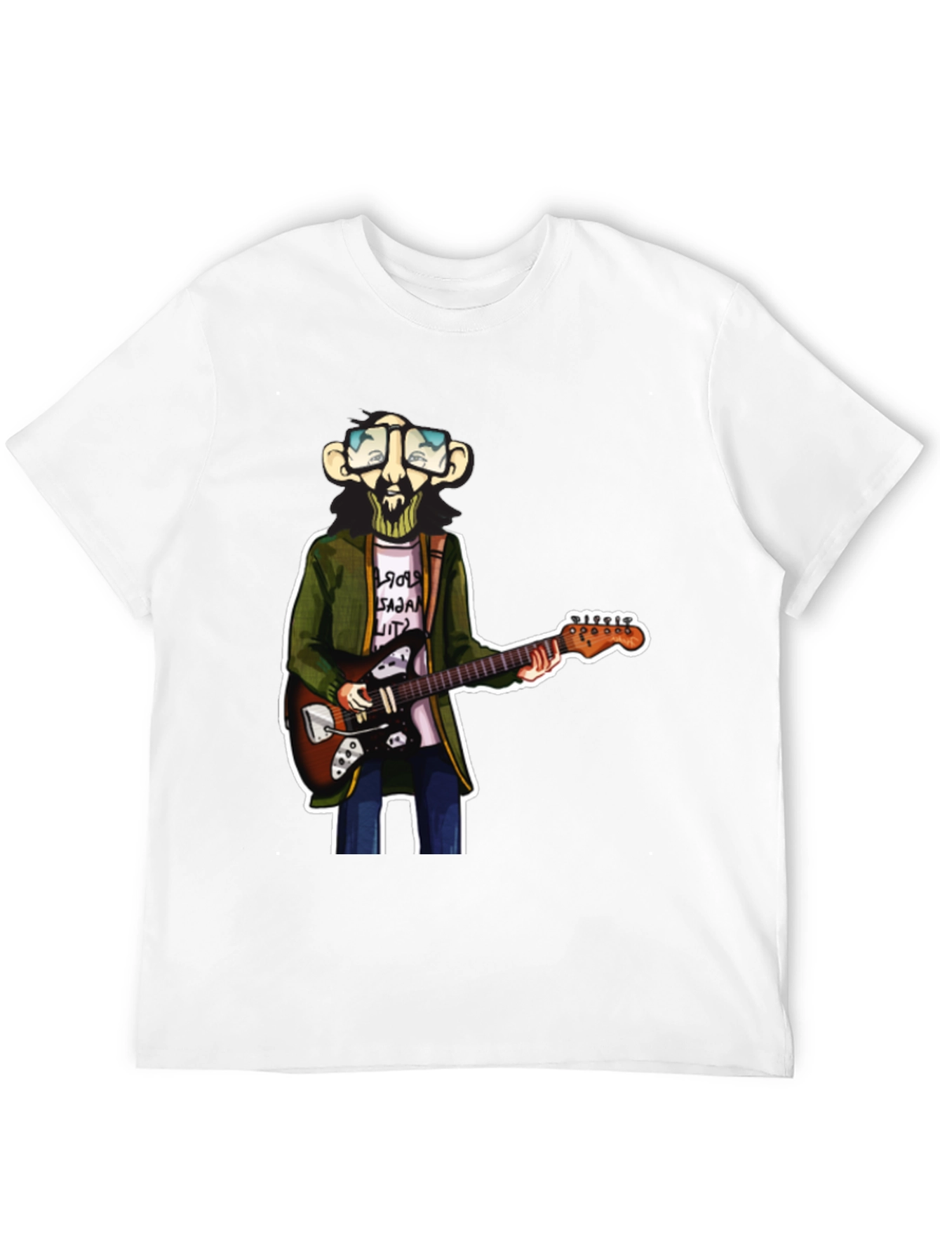 Cartoon Guitar Player Graphic Tee