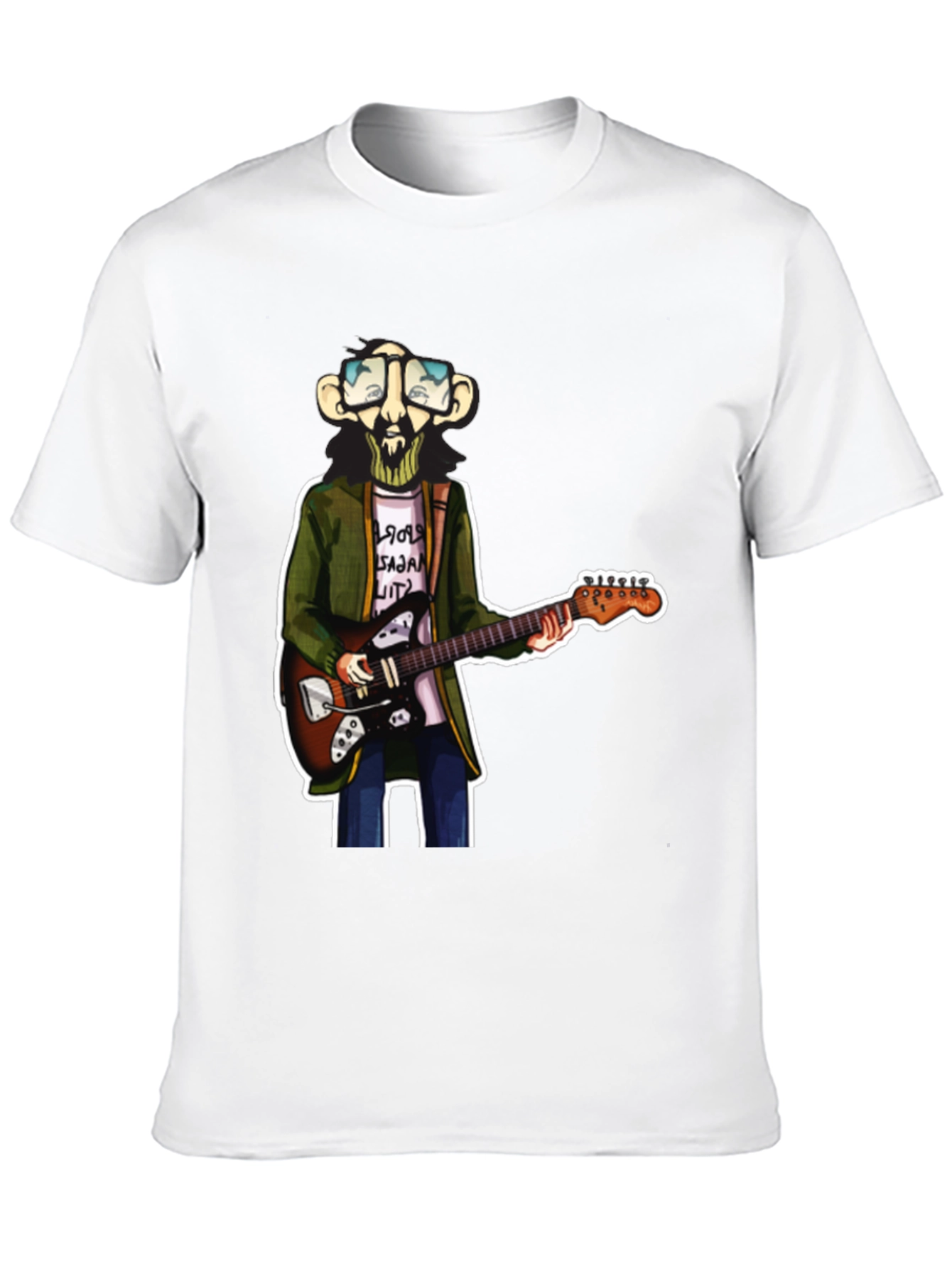 Cartoon Guitar Player Graphic Tee