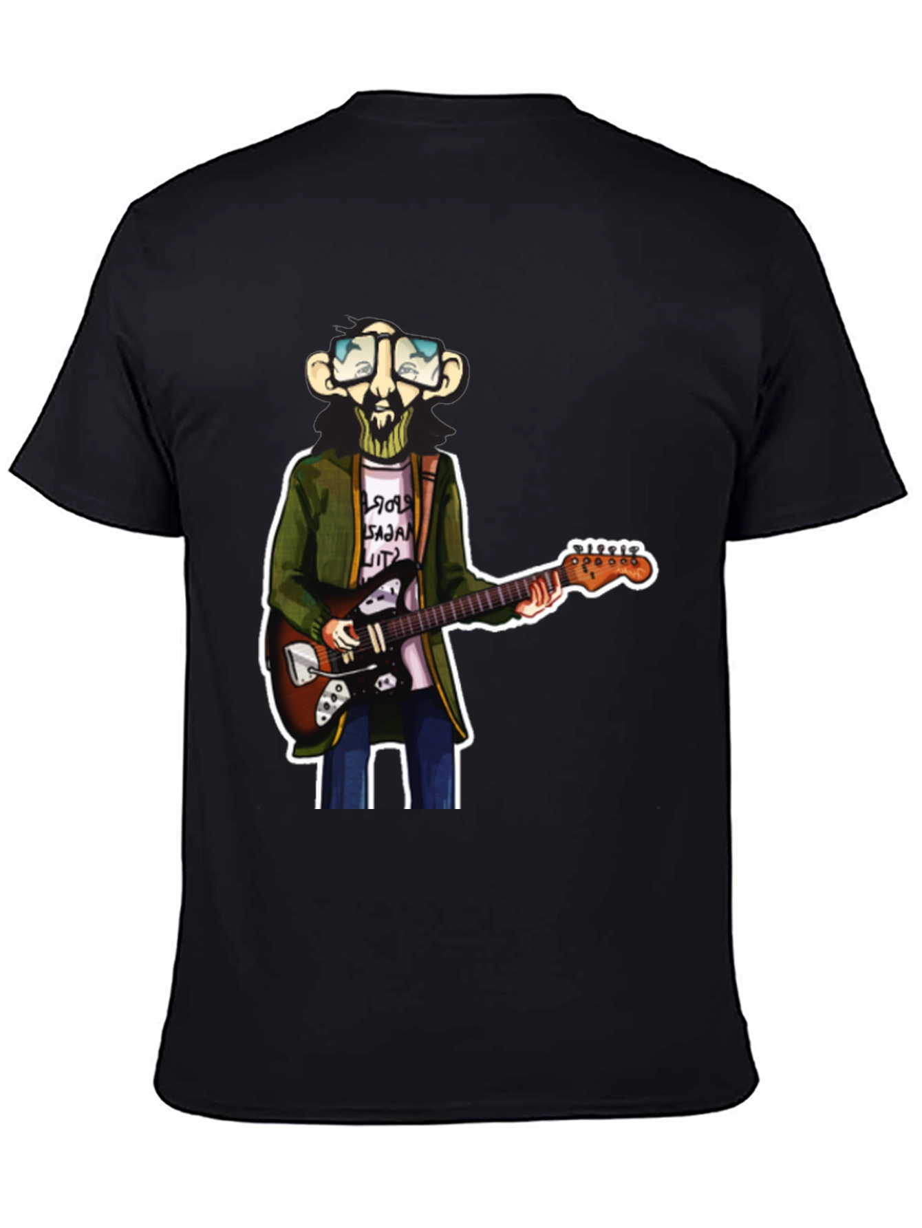 Cartoon Guitar Player Graphic Tee