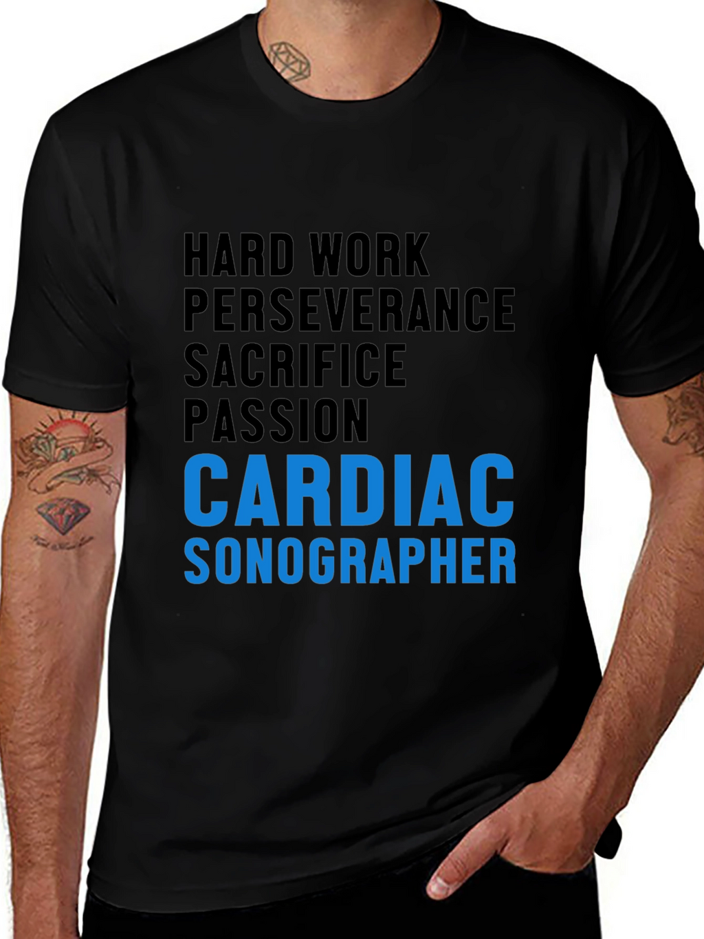 Cardiac Sonographer T-Shirt - Hard Work & Passion