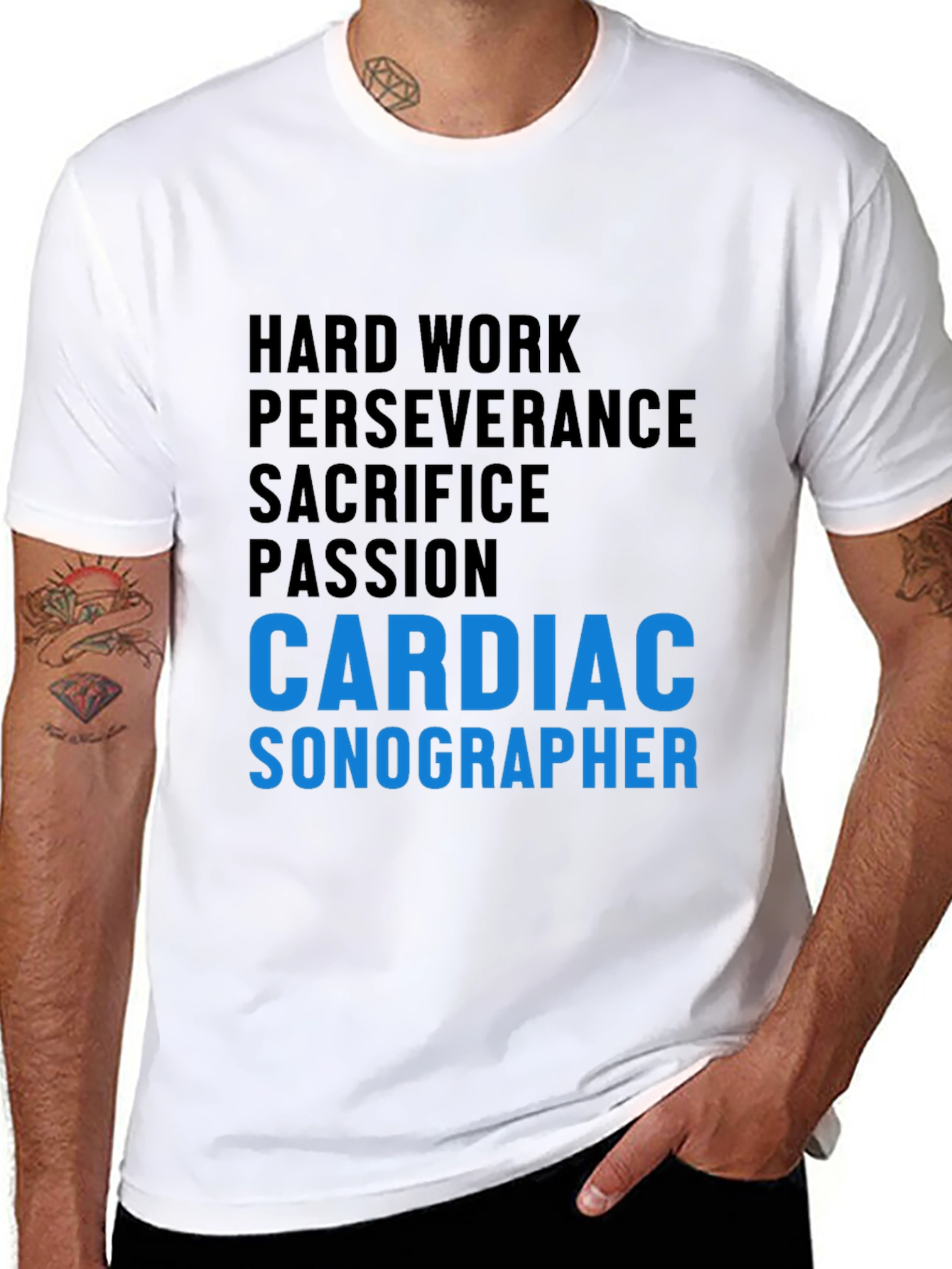 Cardiac Sonographer T-Shirt - Hard Work & Passion