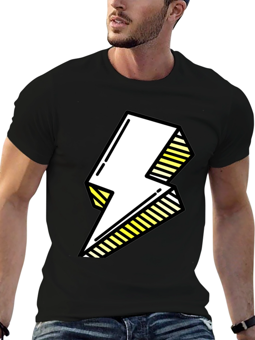Electric Bolt Graphic Tee - Bold Pop Art Style