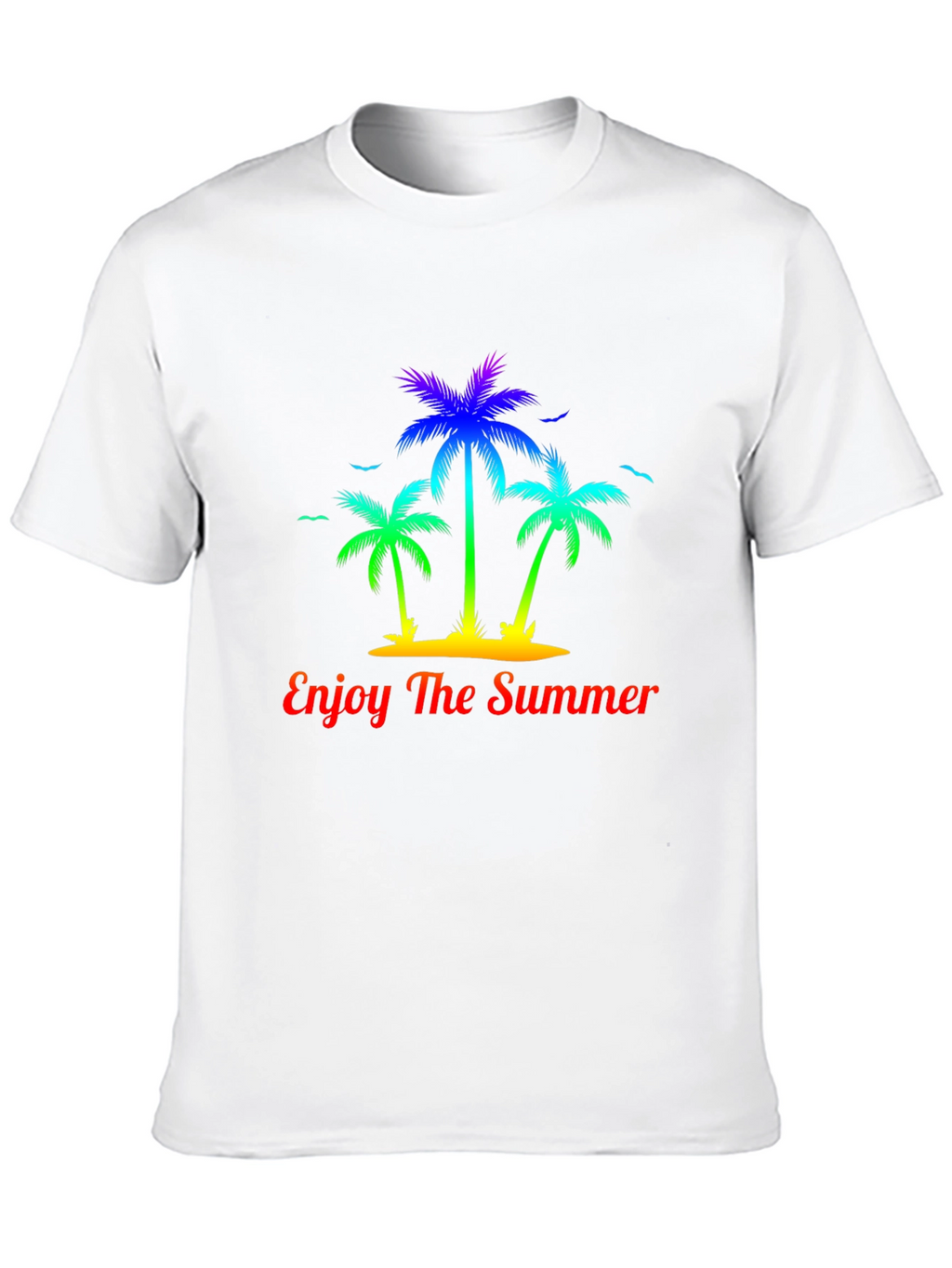 Summer Palm Tree Graphic Tee - Enjoy The Summer