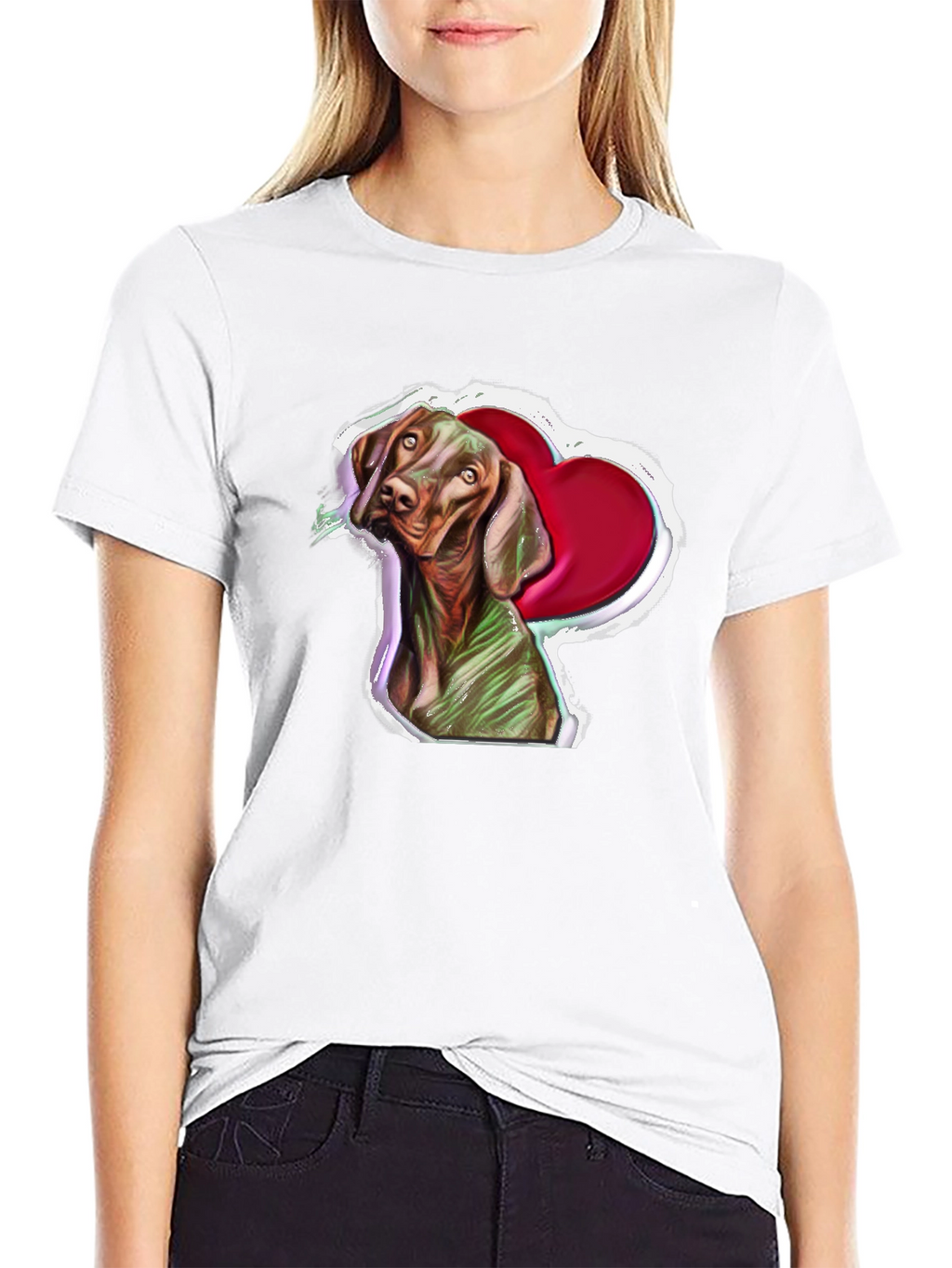 Vizsla Dog Heart T-Shirt - Unique Pet Lover Gift