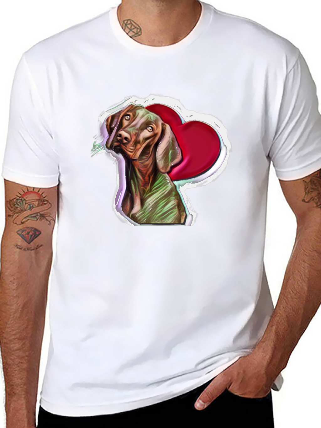 Vizsla Dog Heart T-Shirt - Unique Pet Lover Gift