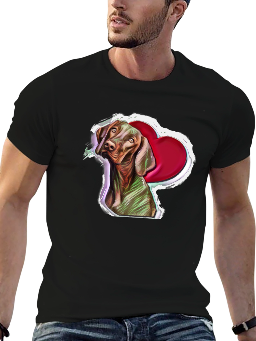 Vizsla Dog Heart T-Shirt - Unique Pet Lover Gift