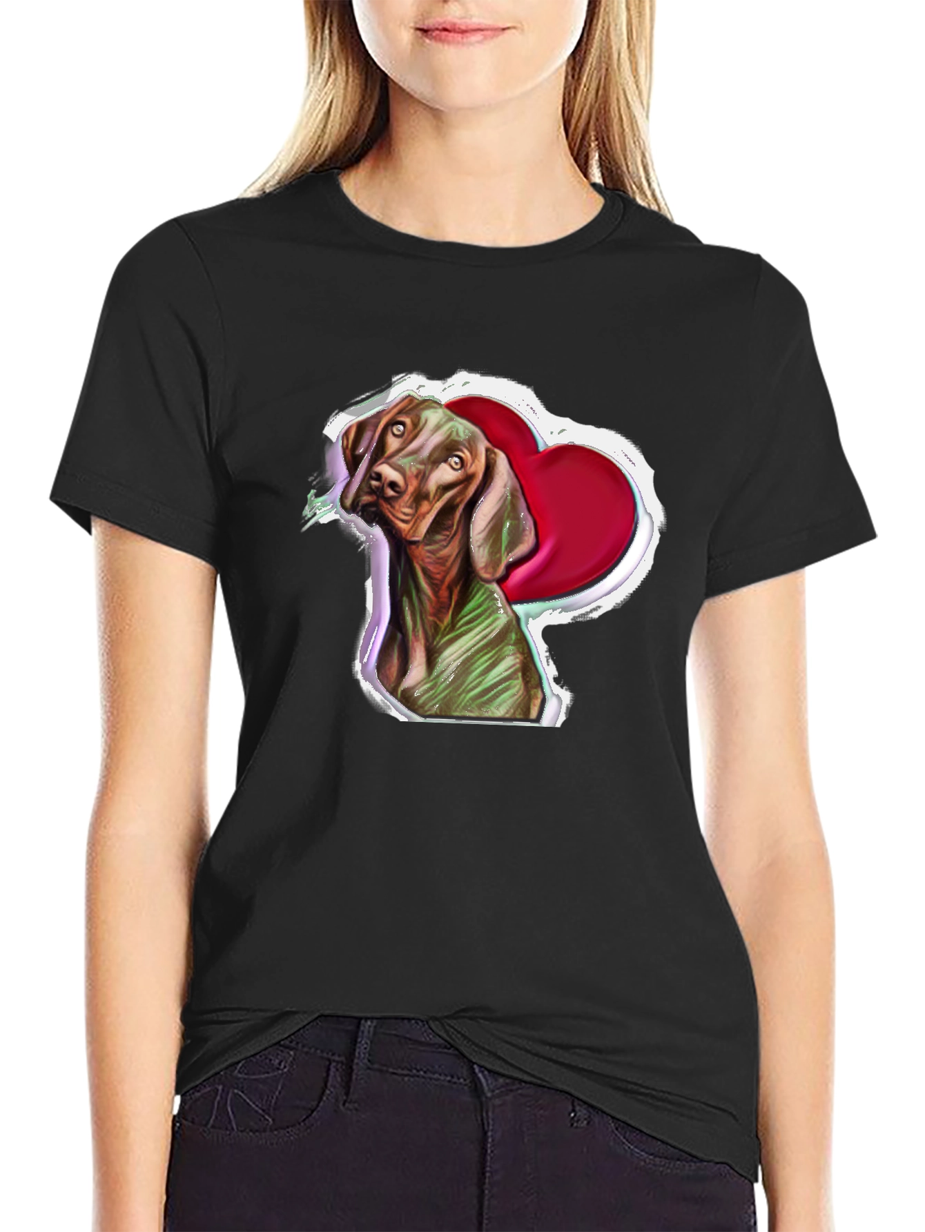Vizsla Dog Heart T-Shirt - Unique Pet Lover Gift