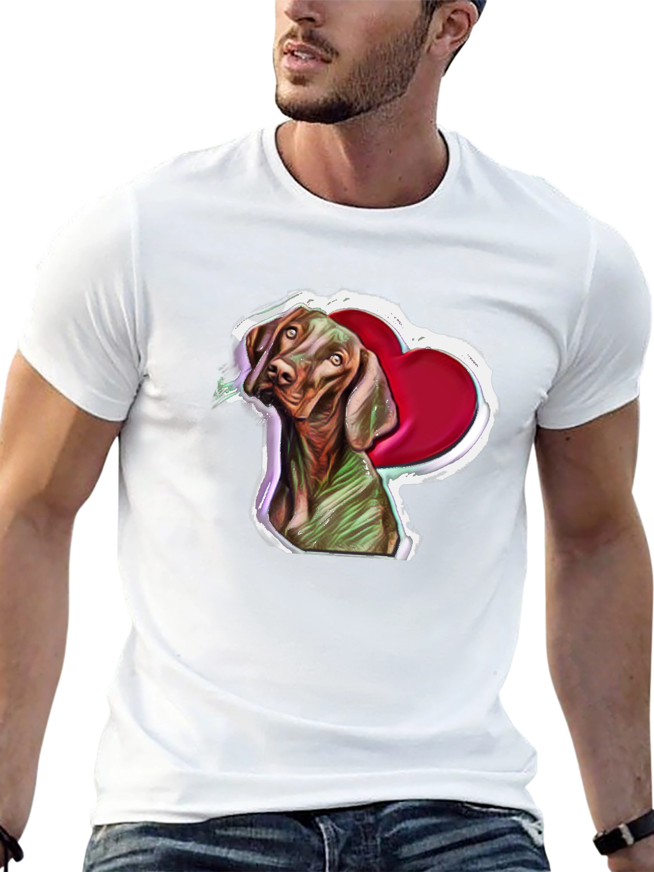 Vizsla Dog Heart T-Shirt - Unique Pet Lover Gift