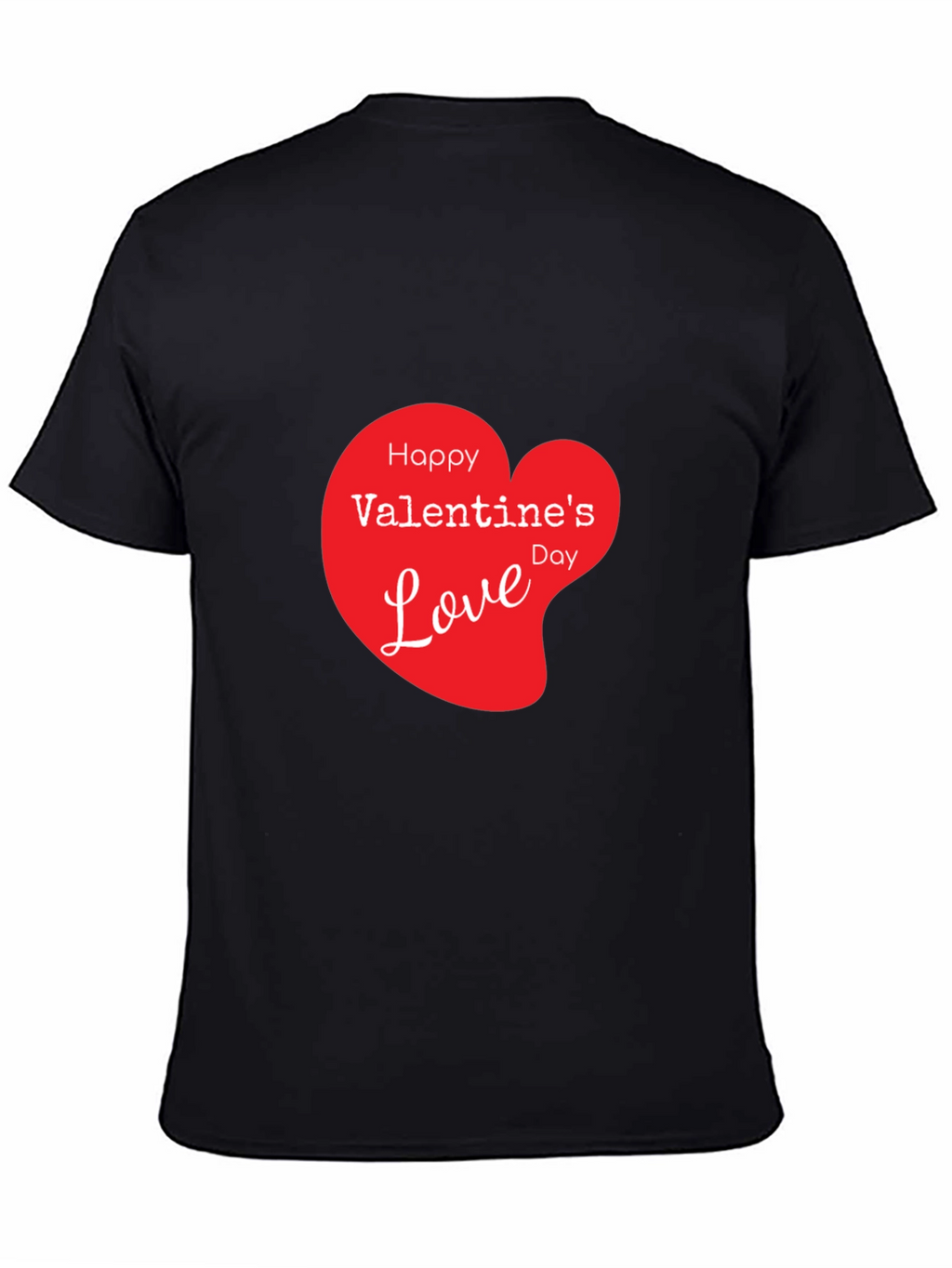 Valentines Day Love Heart Graphic Tee - Black