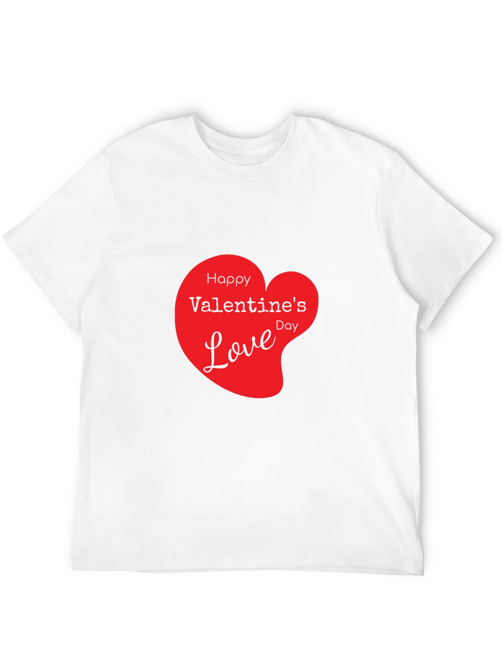 Valentines Day Love Heart Graphic Tee - Black